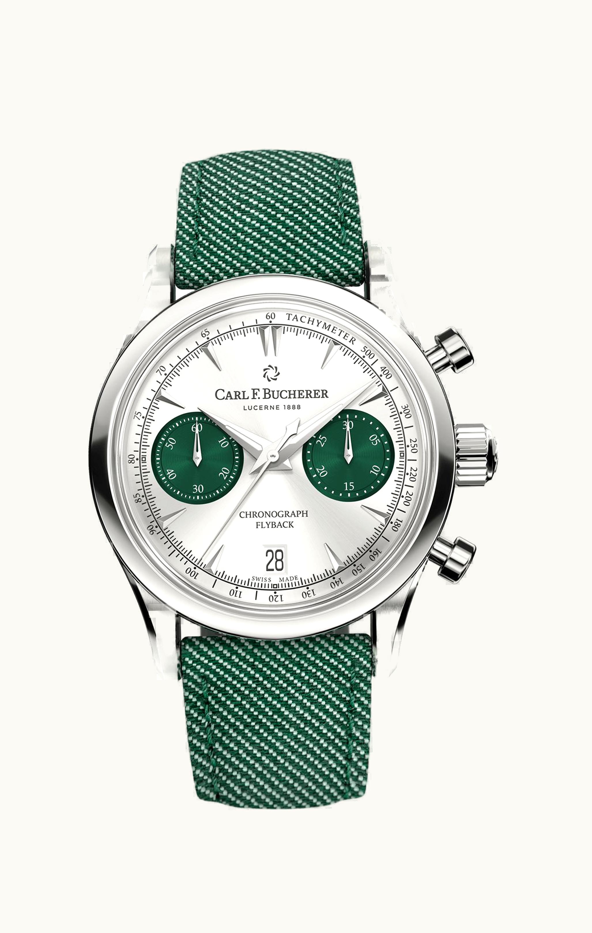 Carl F. Bucherer Manero Flyback 40 Stainless Steel / Silver - Green