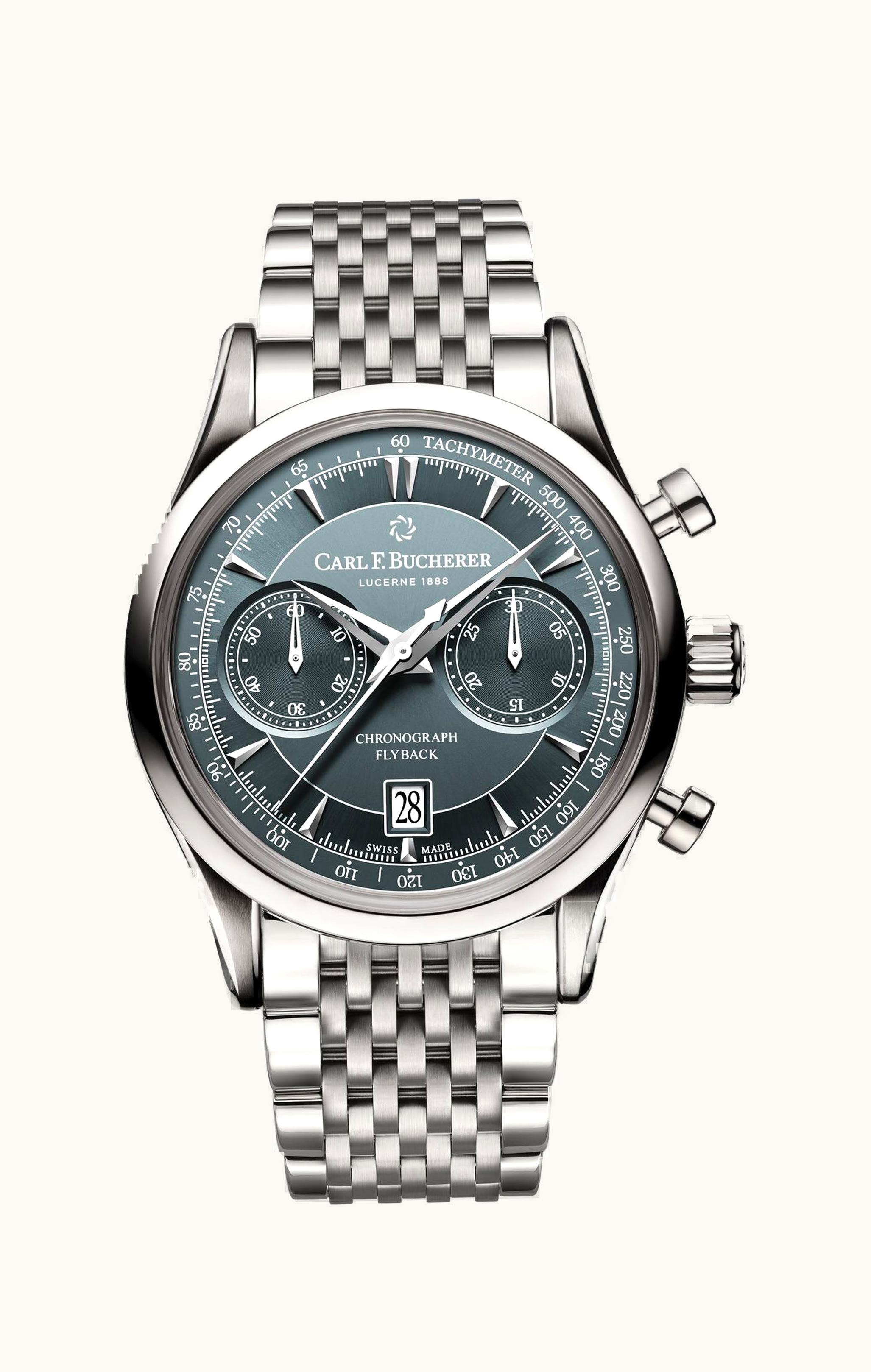 Carl F. Bucherer Manero Flyback Stainless Steel / Grey / Bracelet