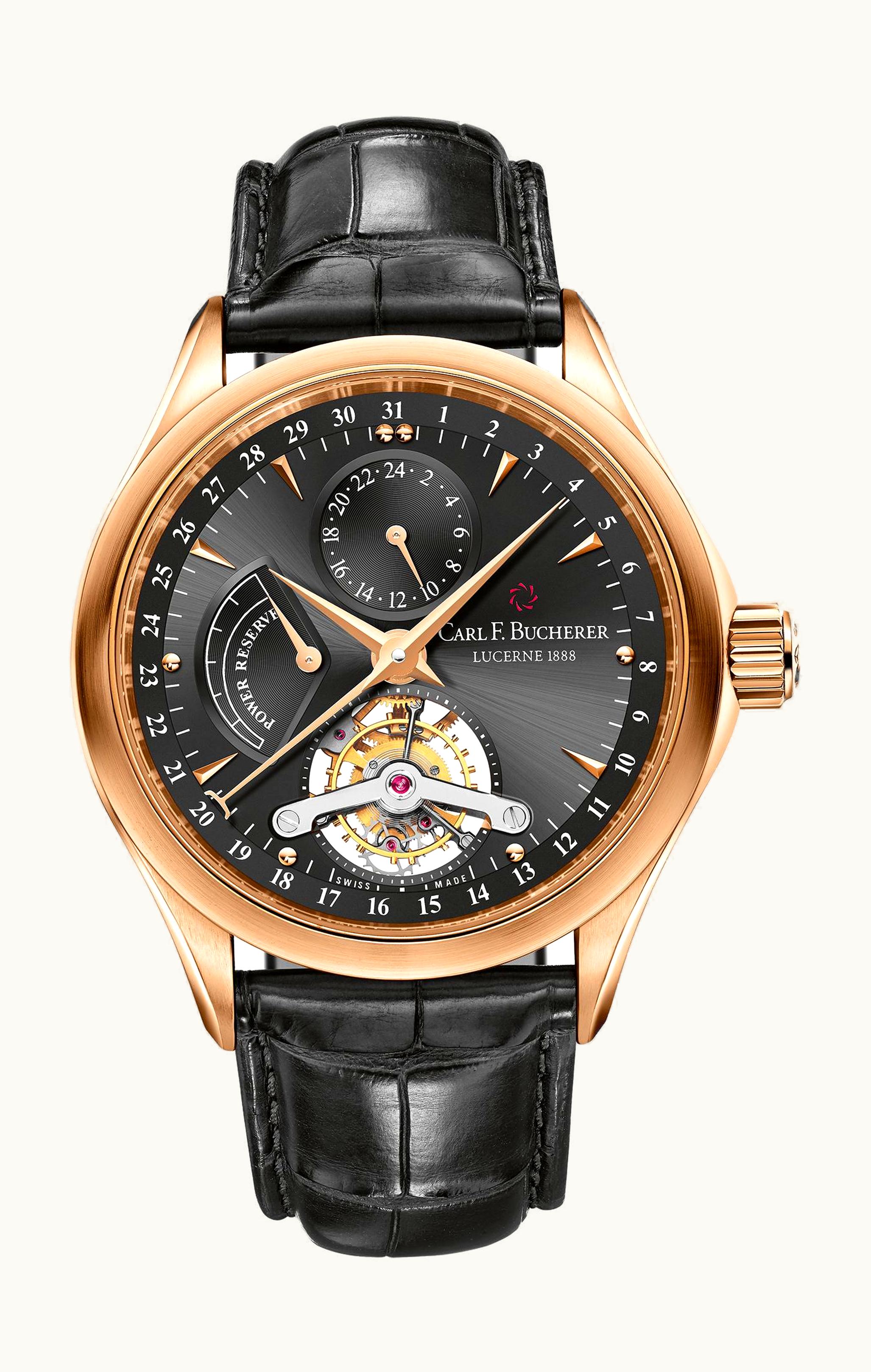 Carl F. Bucherer Manero Tourbillon Rose Gold / Black