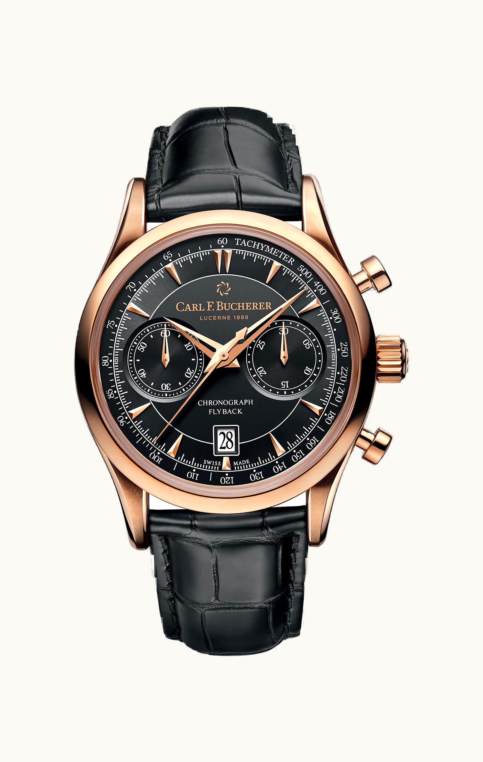 Carl F. Bucherer Manero Flyback Rose Gold / Black