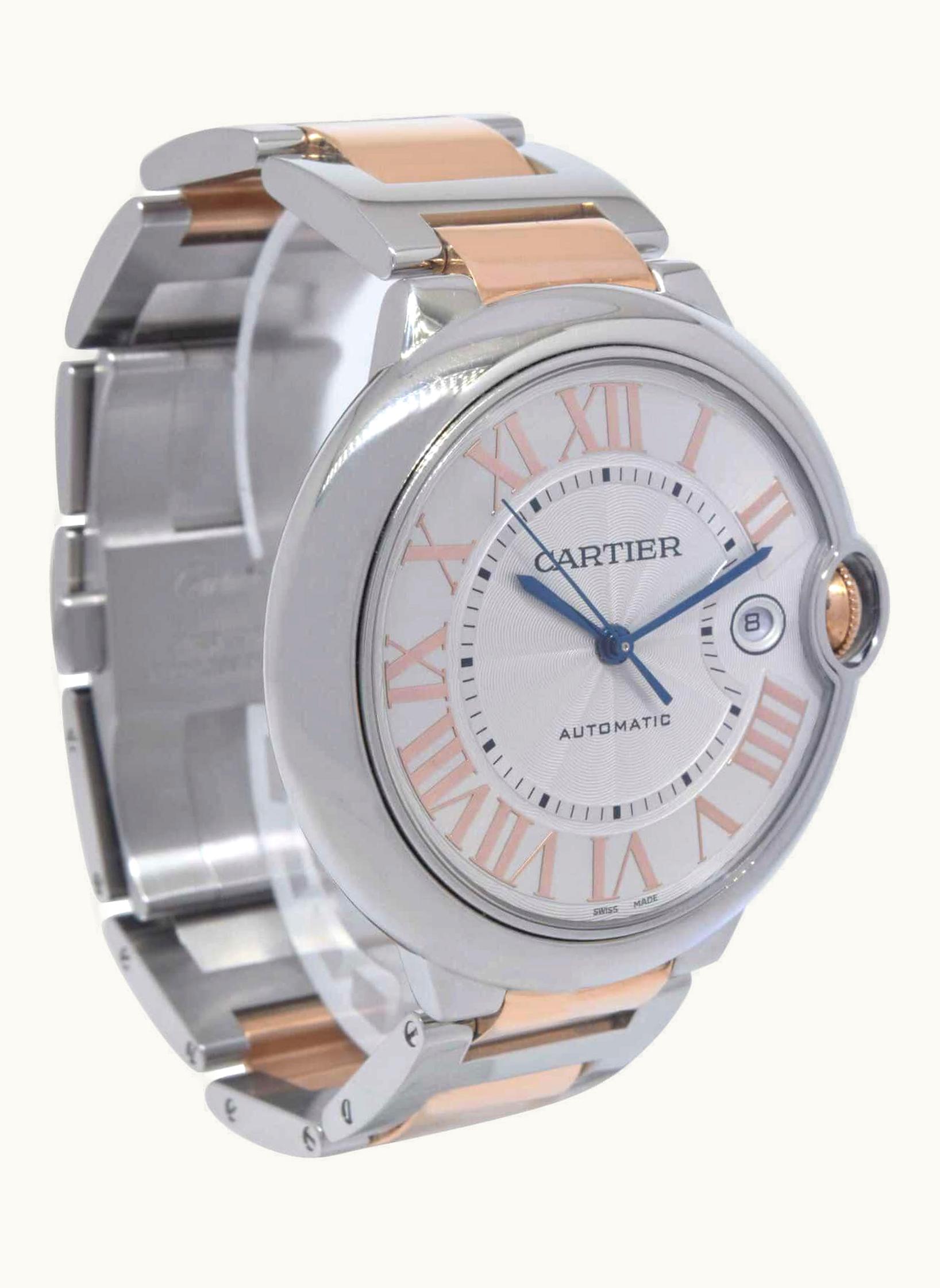 Cartier Ballon Blue de Cartier 42 Automatic Stainless Steel / Pink Gold / Silver / Bracelet