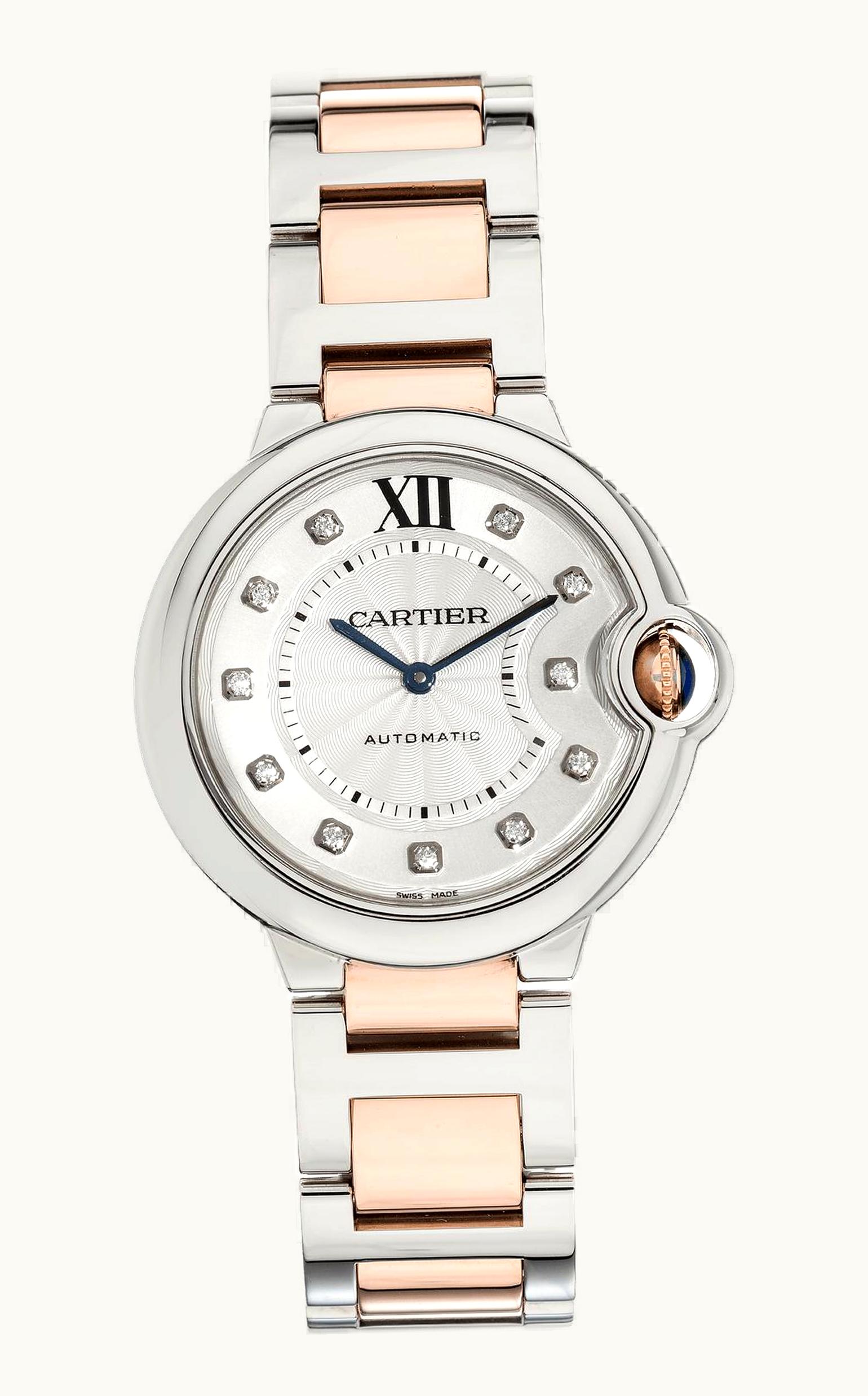 Cartier Ballon Blue de Cartier 36 Automatic Stainless Steel / Pink Gold / Diamond / Bracelet