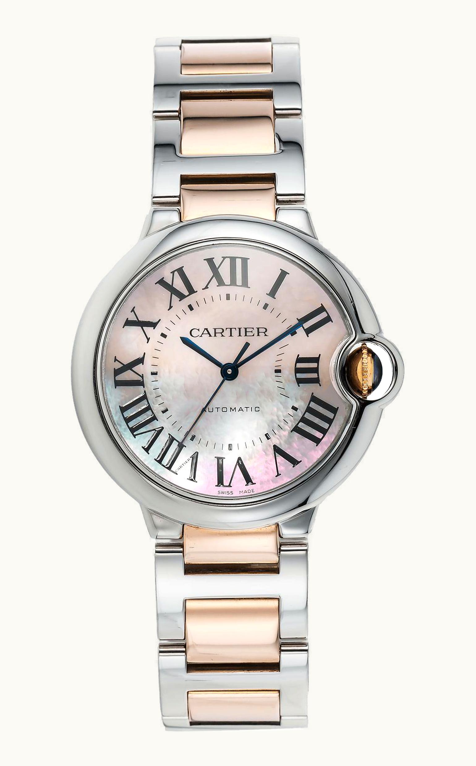 Cartier Ballon Blue de Cartier 36 Automatic Stainless Steel / Pink Gold / Mother of Pearl / Bracelet