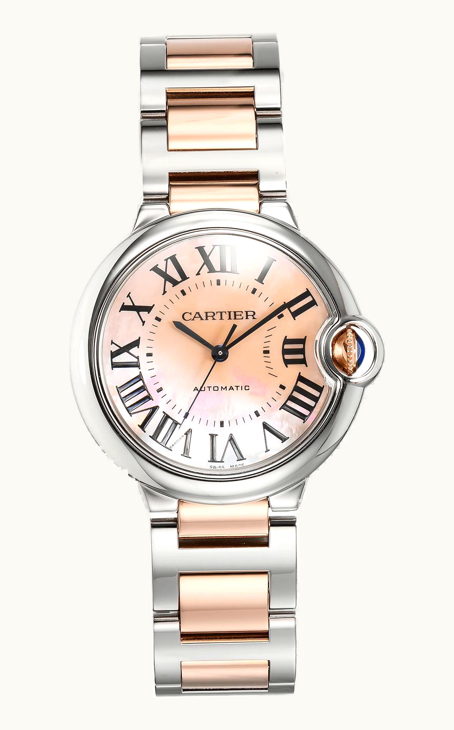 Cartier Ballon Blue de Cartier 36 Automatic Stainless Steel / Pink Gold / Mother of Pearl / Bracelet
