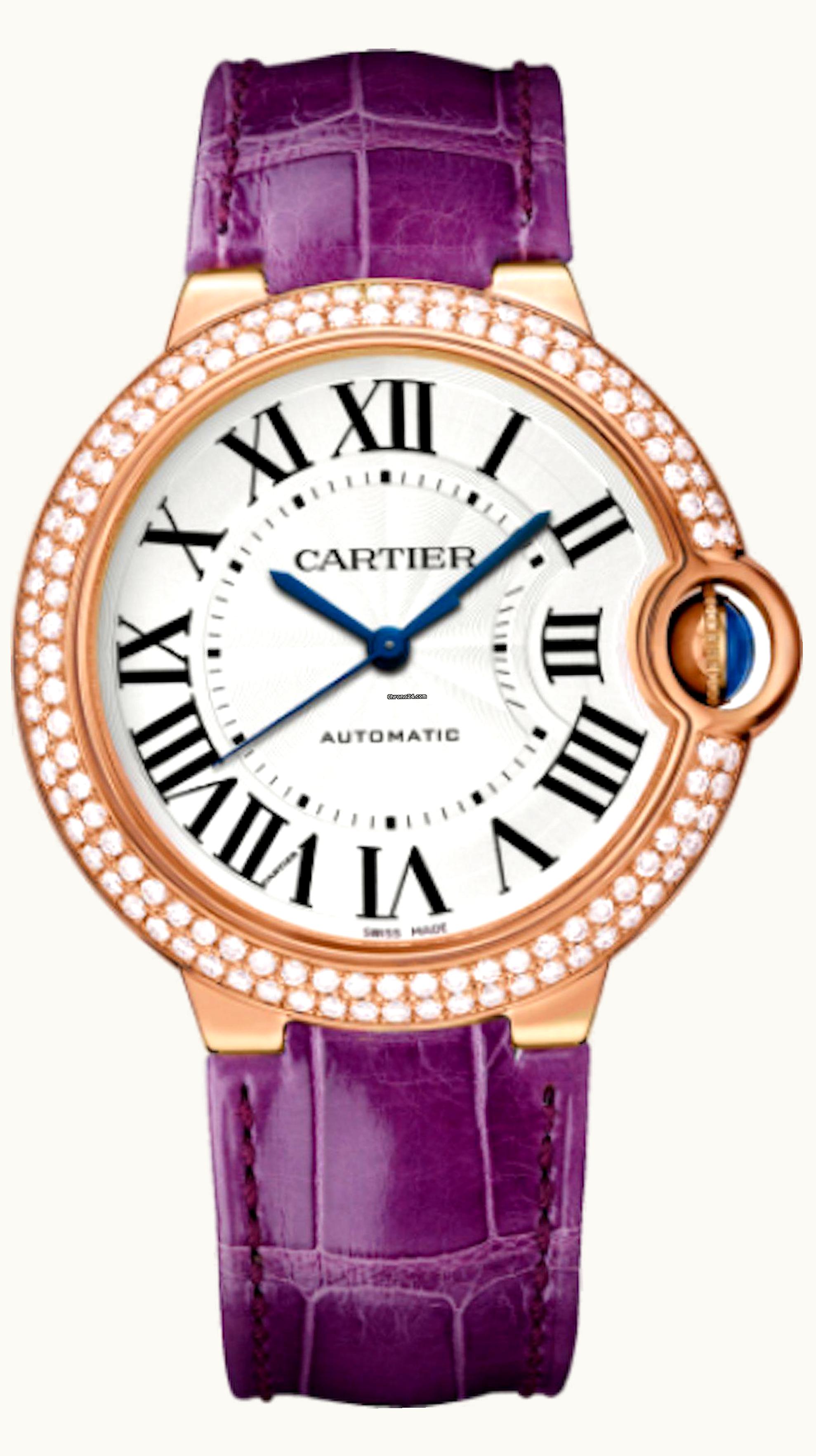 Cartier Ballon Blue de Cartier 36 Automatic Pink Gold / Diamonds / Purple