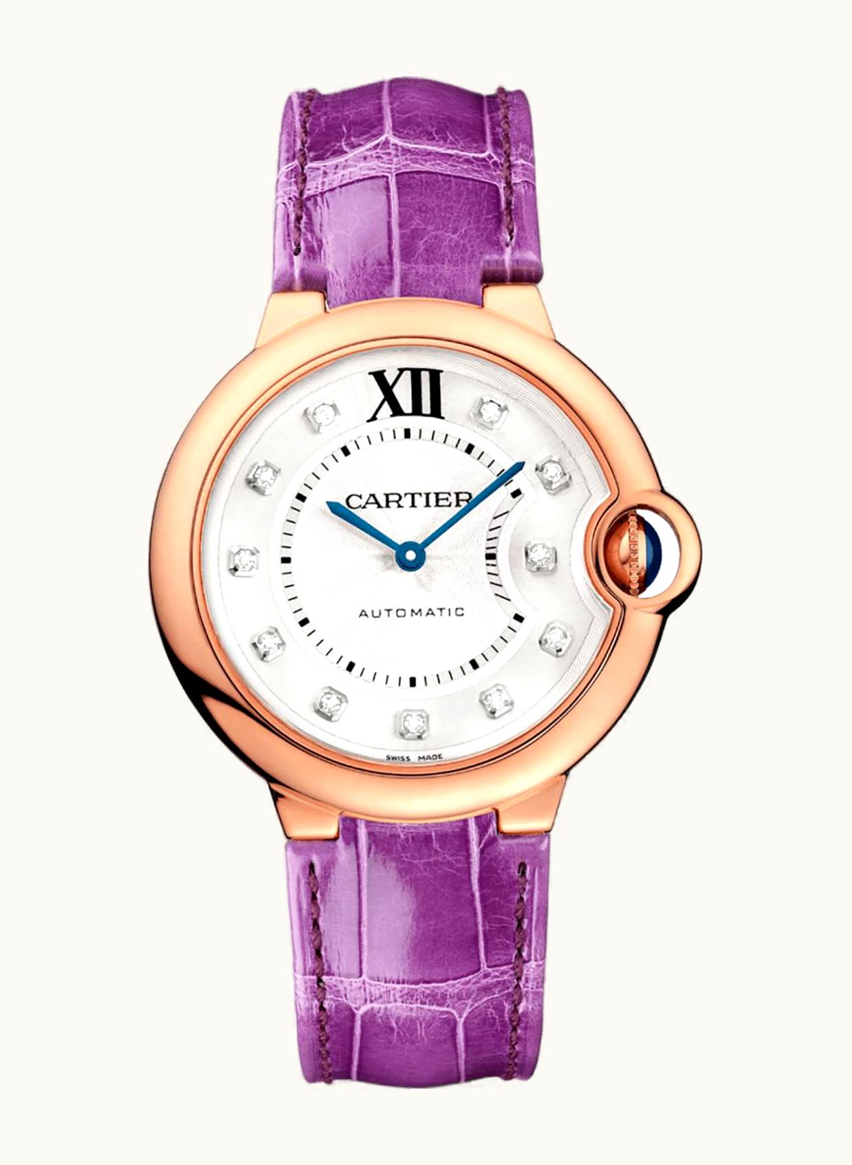 Cartier Ballon Blue de Cartier 36 Automatic Pink Gold / Diamond / Purple