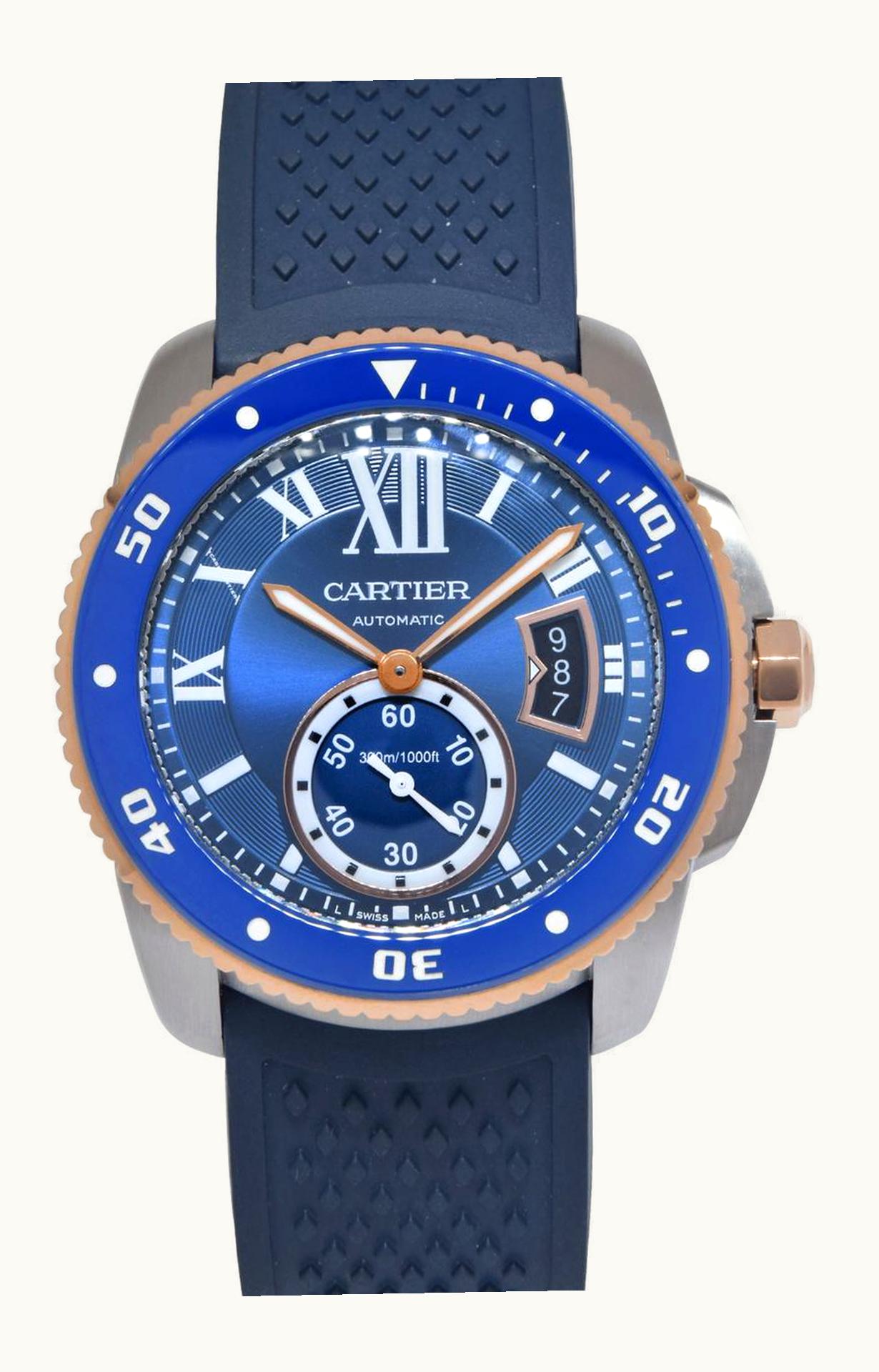 Cartier Calibre de Cartier Diver Stainless Steel / Pink Gold / Blue / Rubber