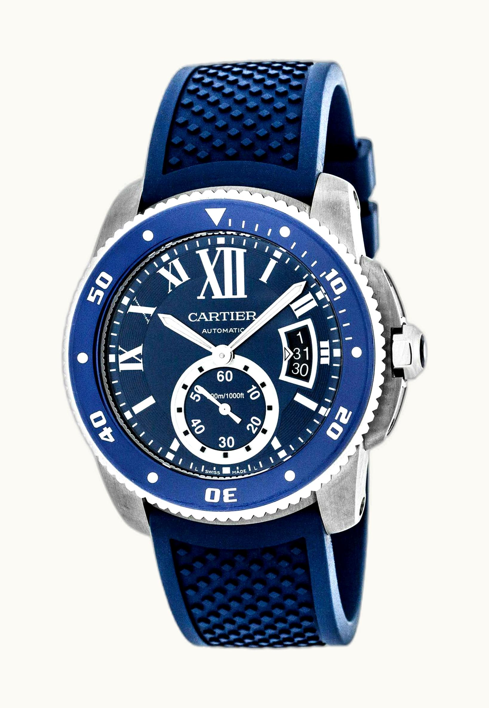 Cartier Calibre de Cartier Diver Stainless Steel / Blue / Rubber