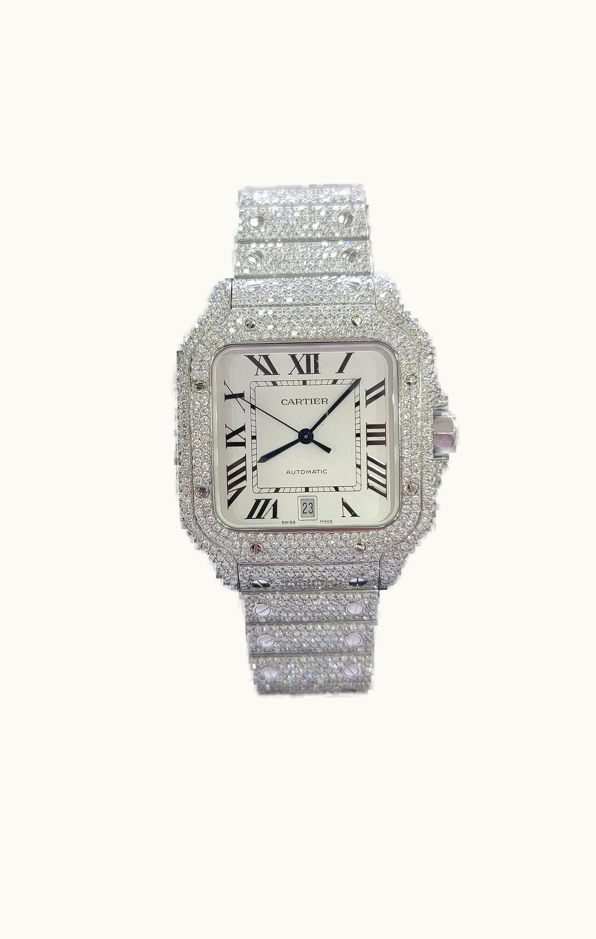 Cartier Calibre de Cartier 38 Pink Gold / Silver / Full Diamond