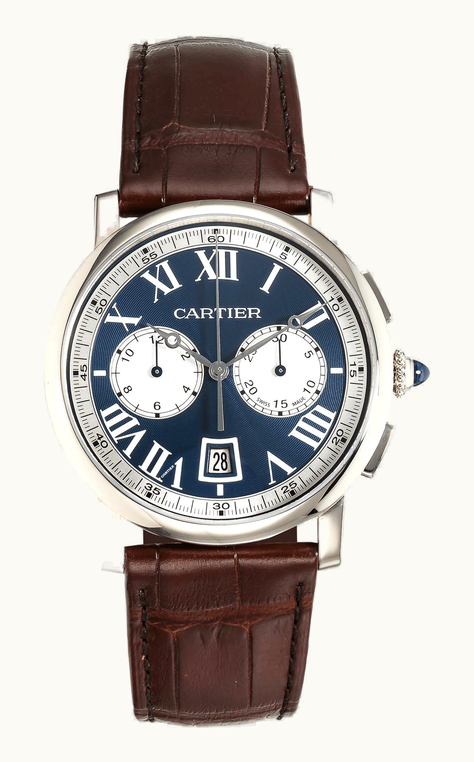 Cartier Rotonde de Cartier Chronograph White Gold / Blue