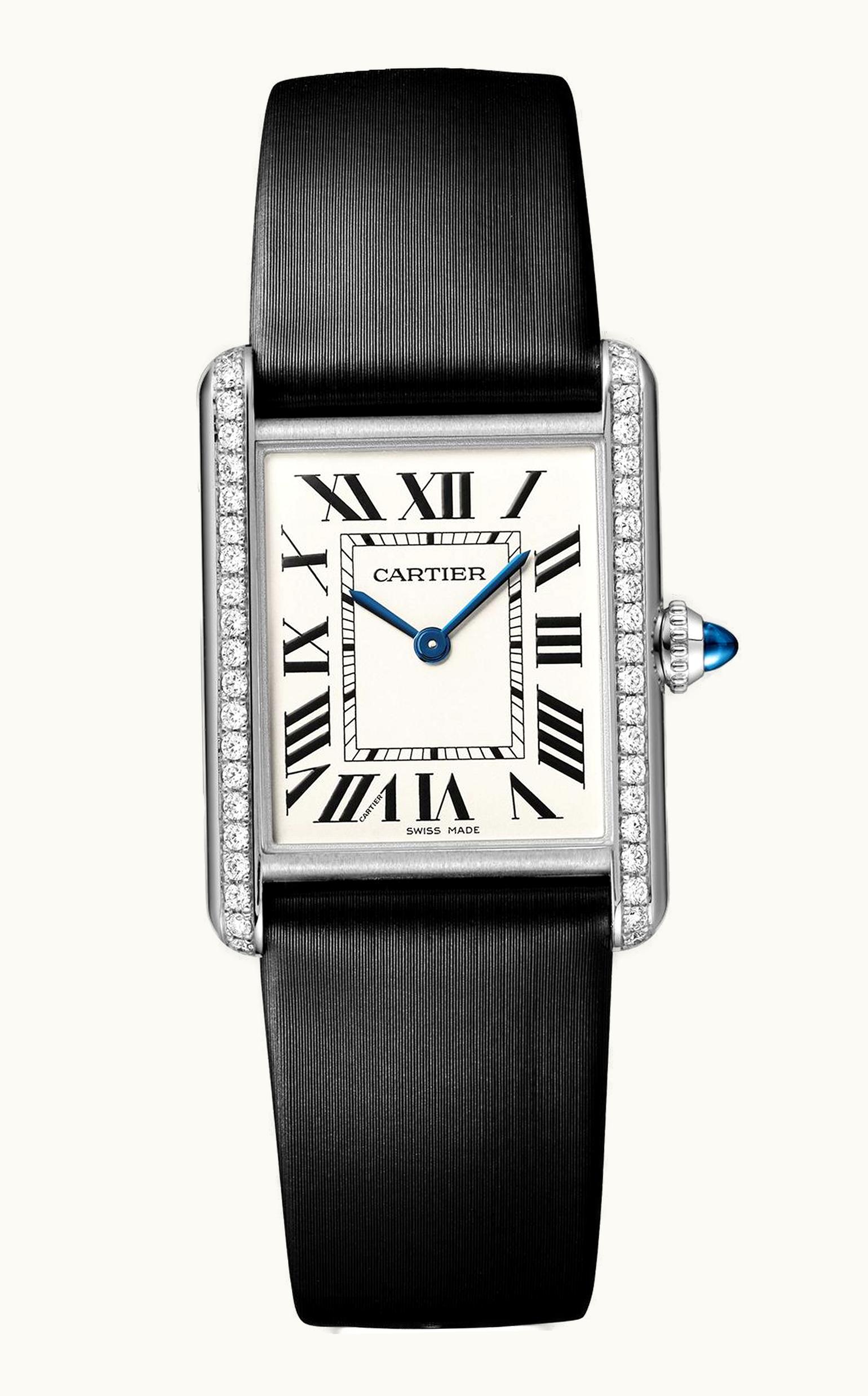 Cartier Tank Must Large Quartz Stainless Steel - Diamond / Silver