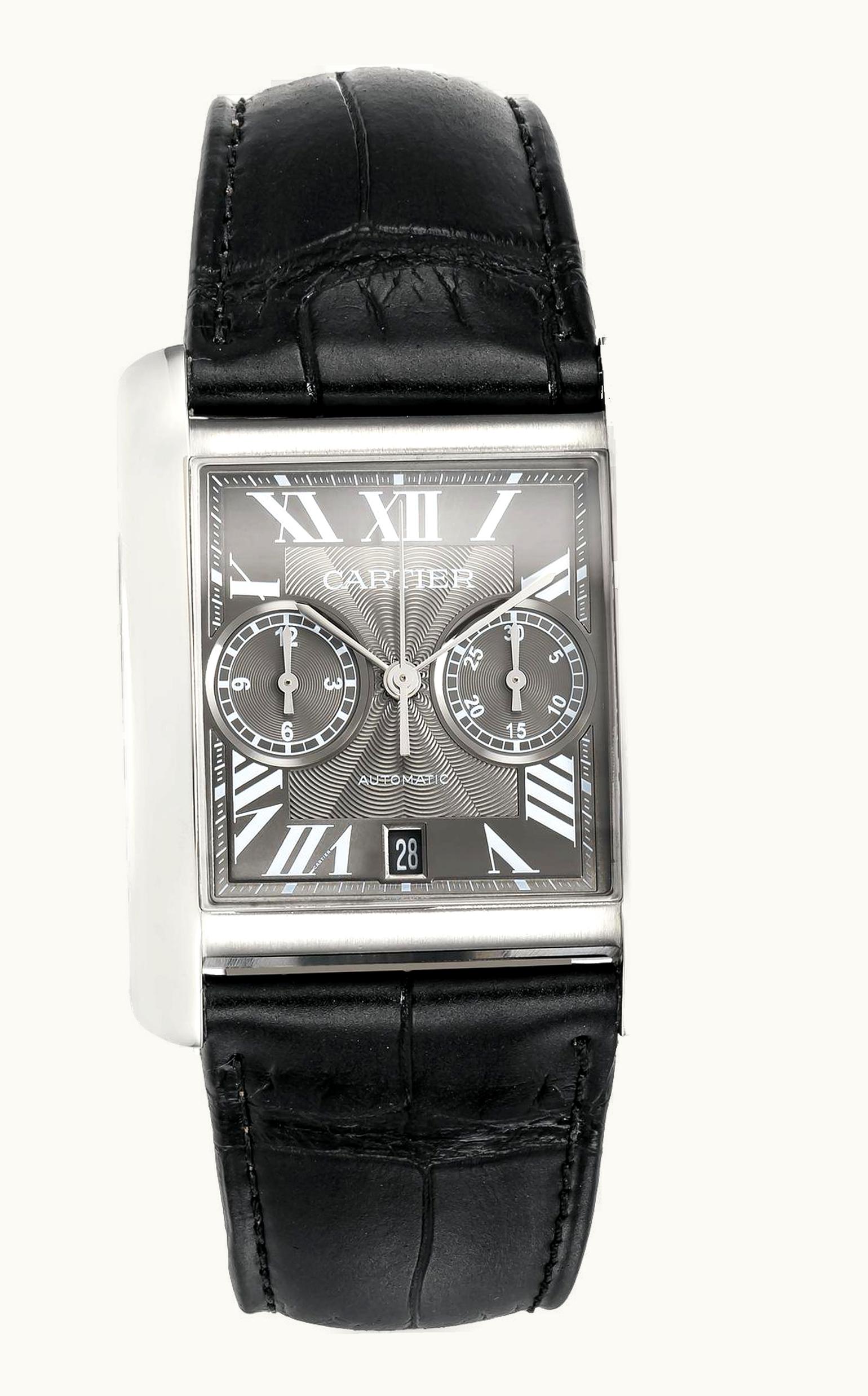 Cartier Tank MC 34.3 Chronograph Stainless Steel / Grey