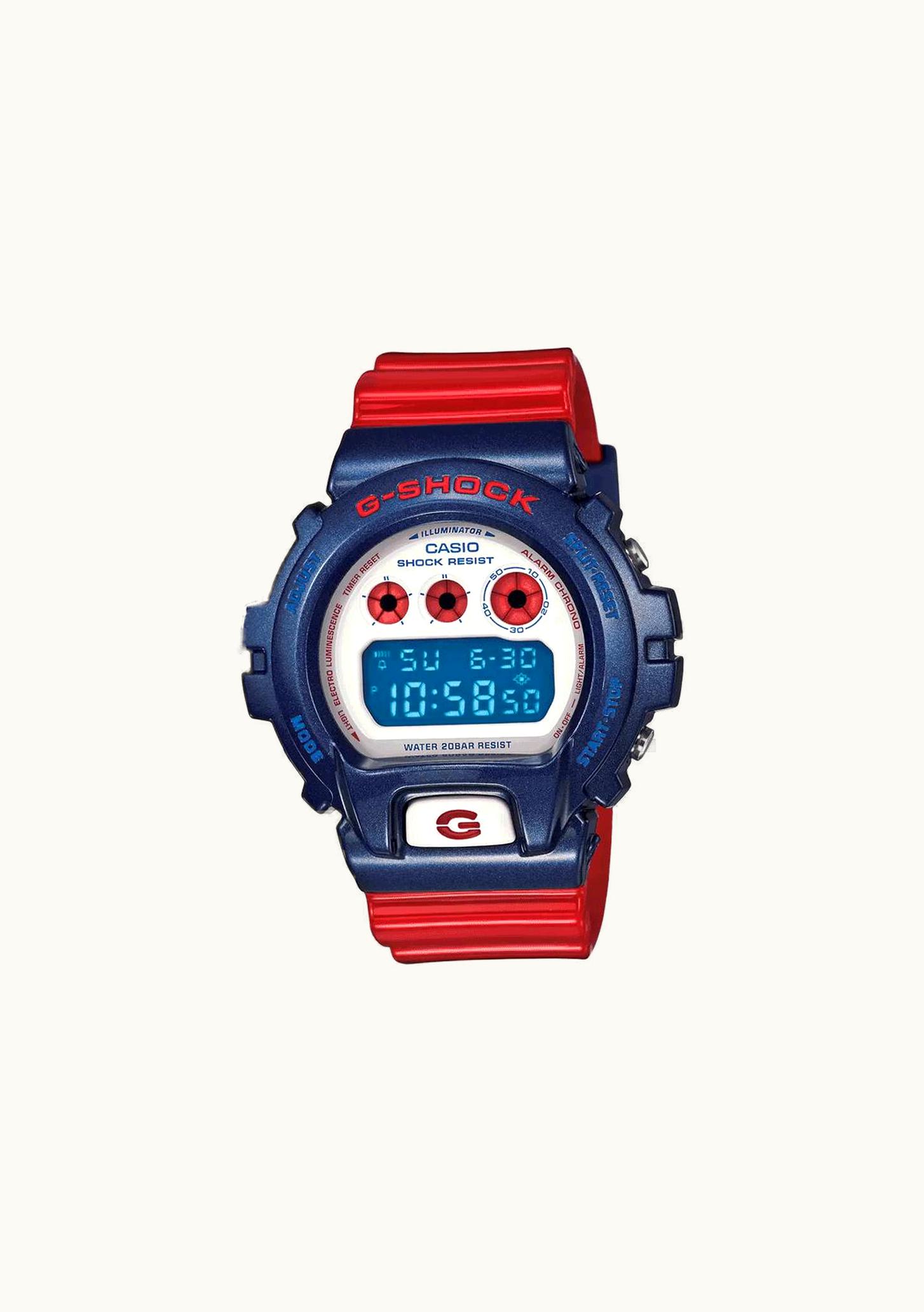 Casio DW-6900AC-2 Red, White, Blue
