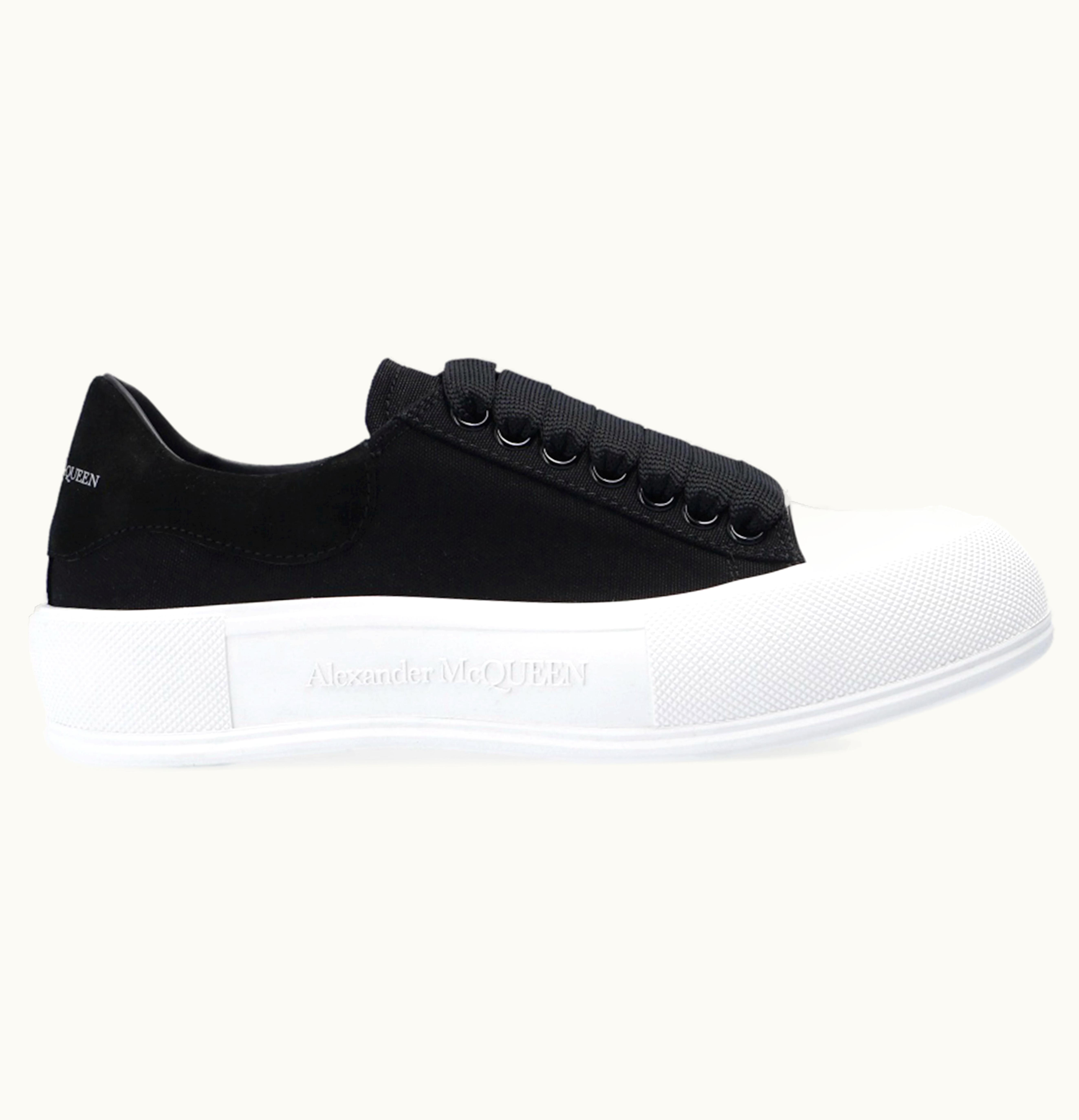 Alexander McQueen Alexander McQueen Deck Skate Plimsoll Lace Up Black White W