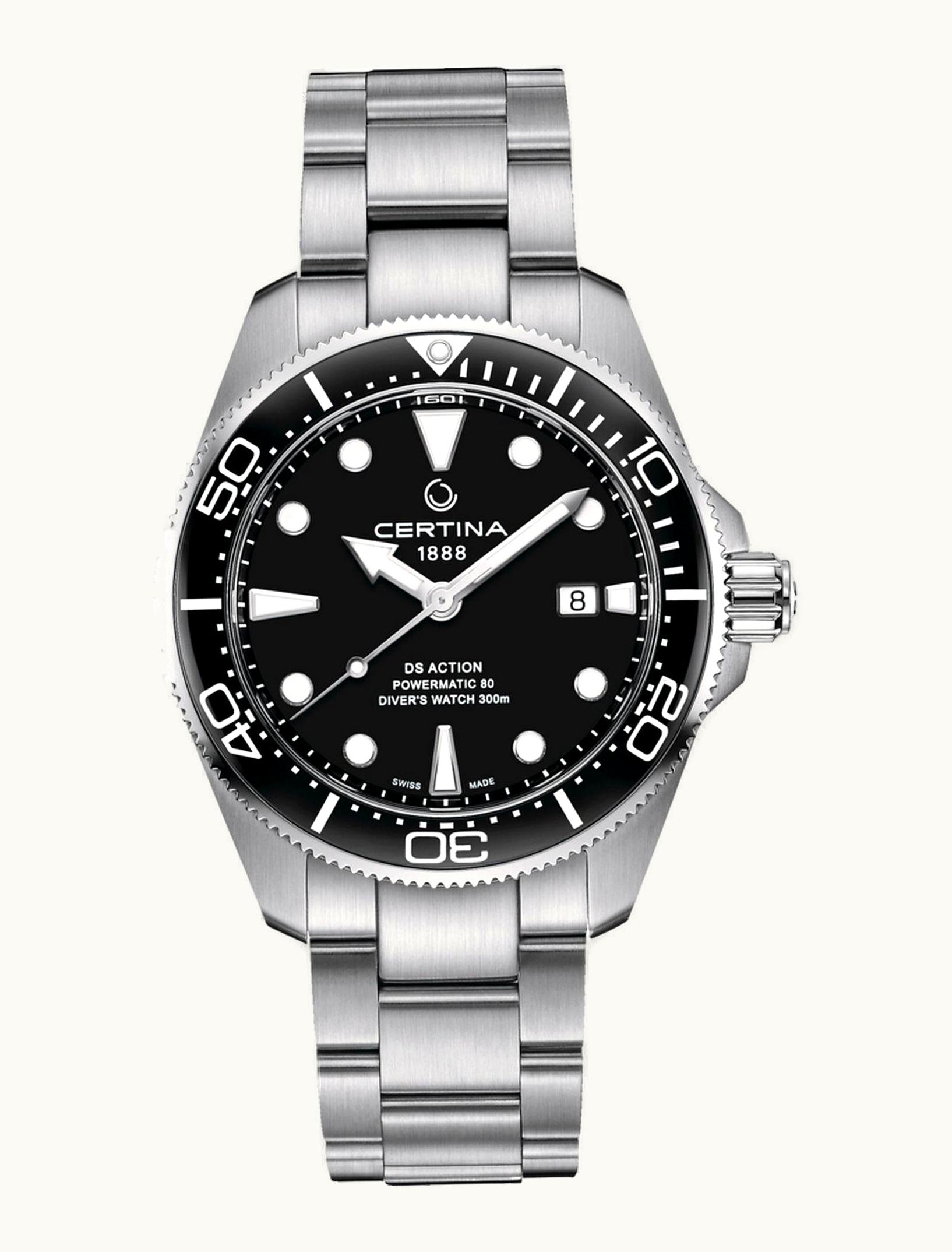 Certina DS Action Diver Powermatic 80 43 Stainless Steel / Black / Bracelet
