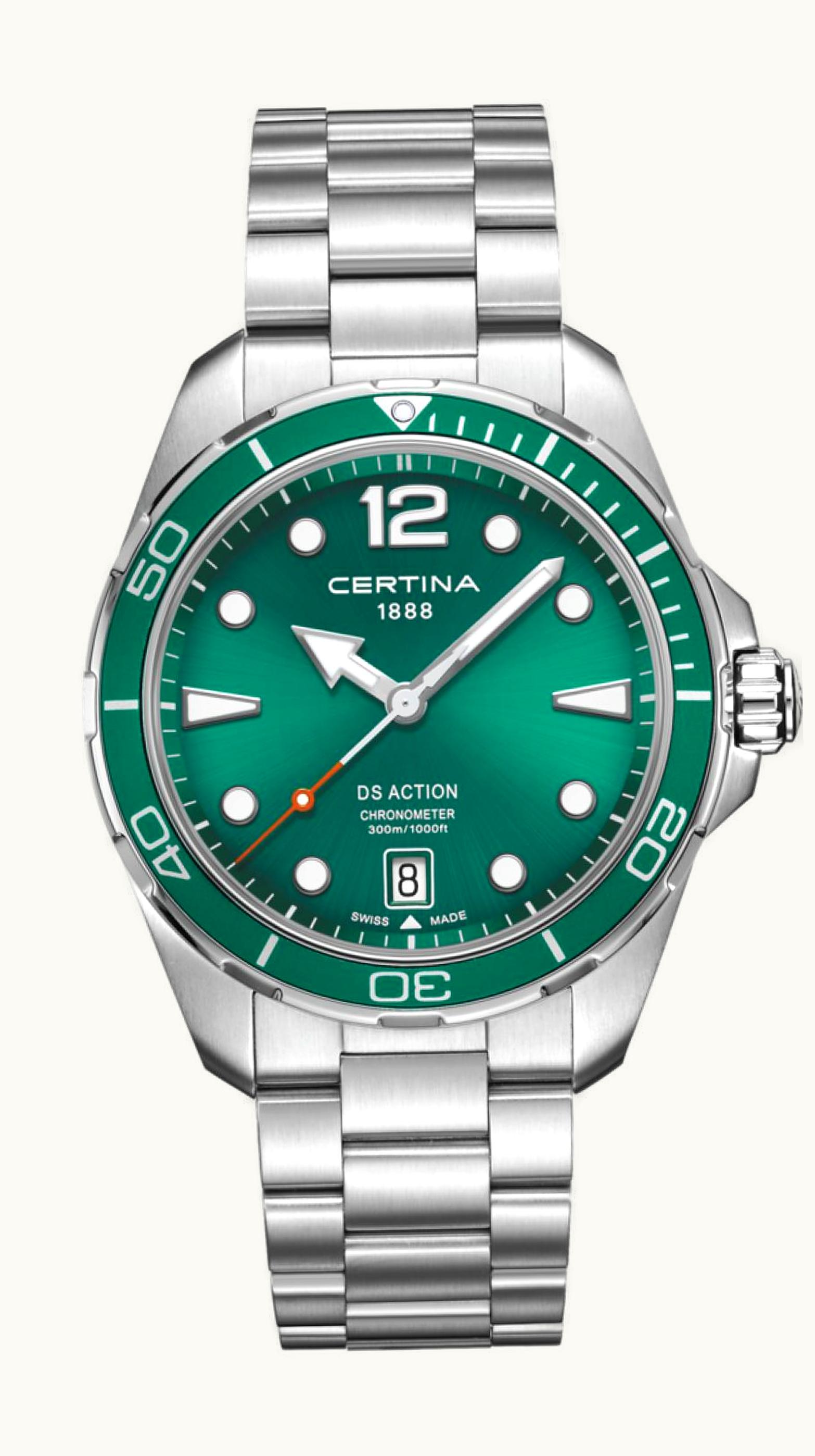 Certina DS Action 43 Quartz Stainless Steel / Green