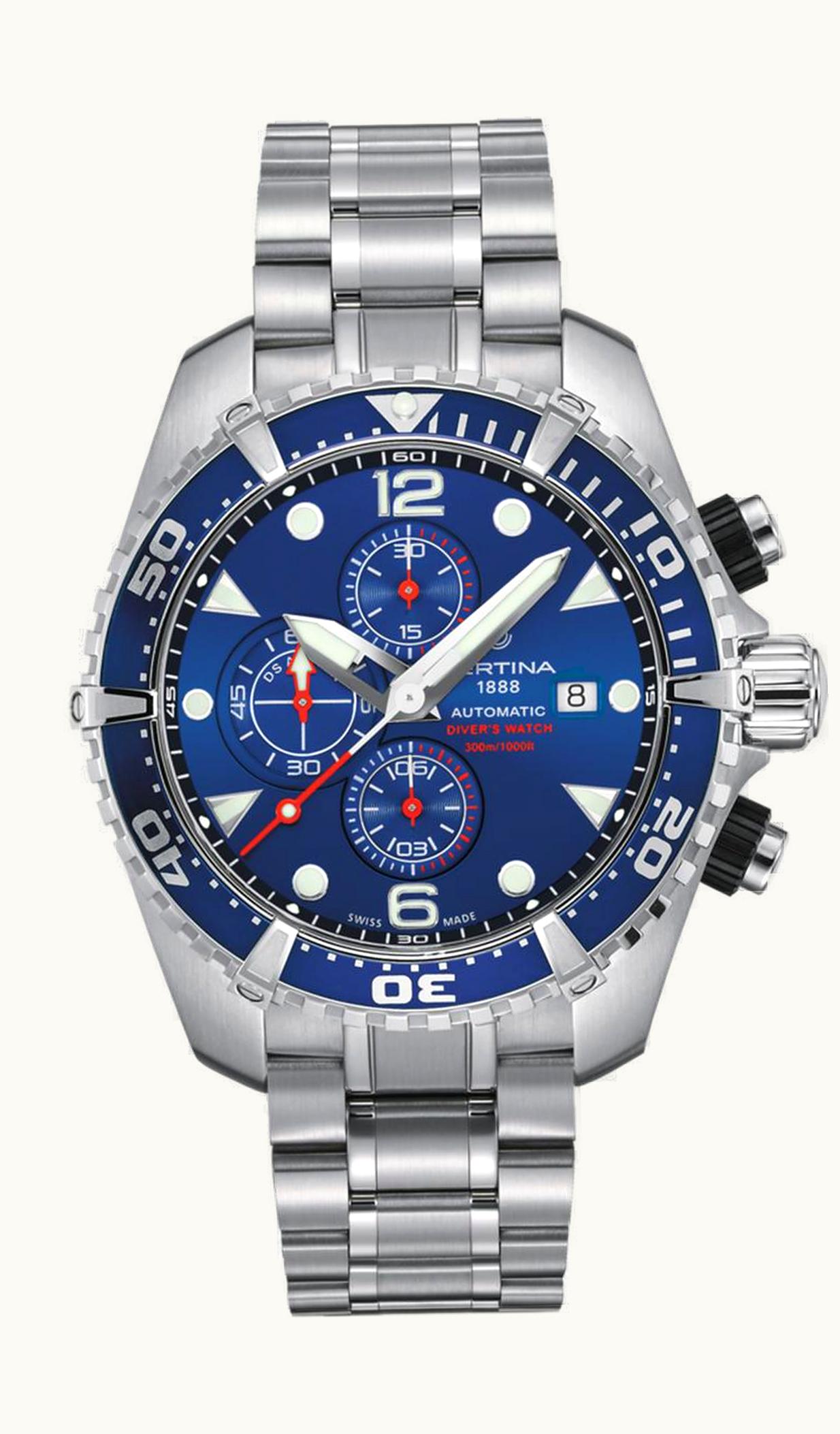 Certina DS Action Diver Chronograph Stainless Steel / Blue
