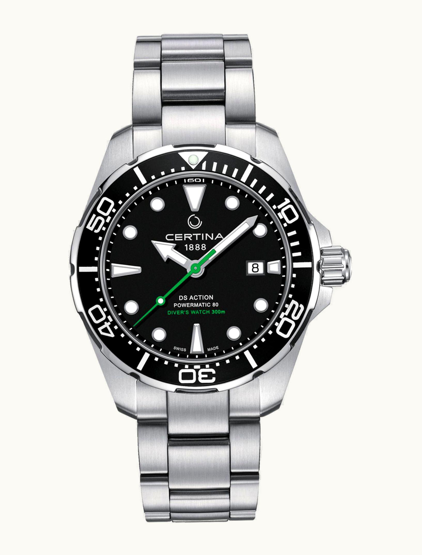Certina DS Action Diver Powermatic 80 43 Stainless Steel / Black / Bracelet