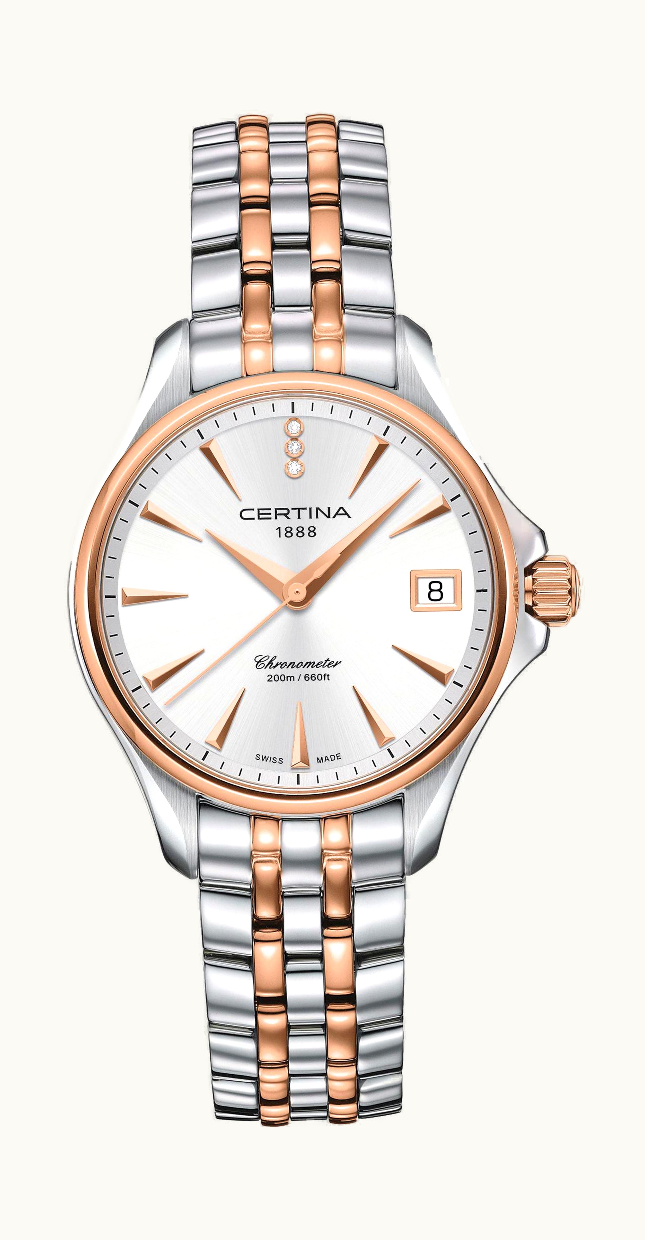 Certina DS Action Diamonds 33.8 Two Tone / Silver