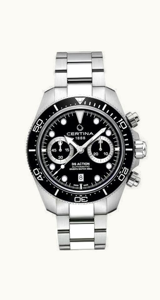 Certina DS Action Diver Chrono Stainless Steel / Black / Bracelet