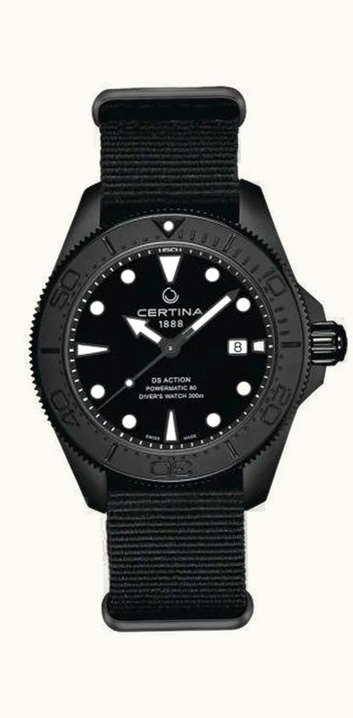 Certina DS Action Diver Powermatic 80 43 PVD / Black / Bracelet