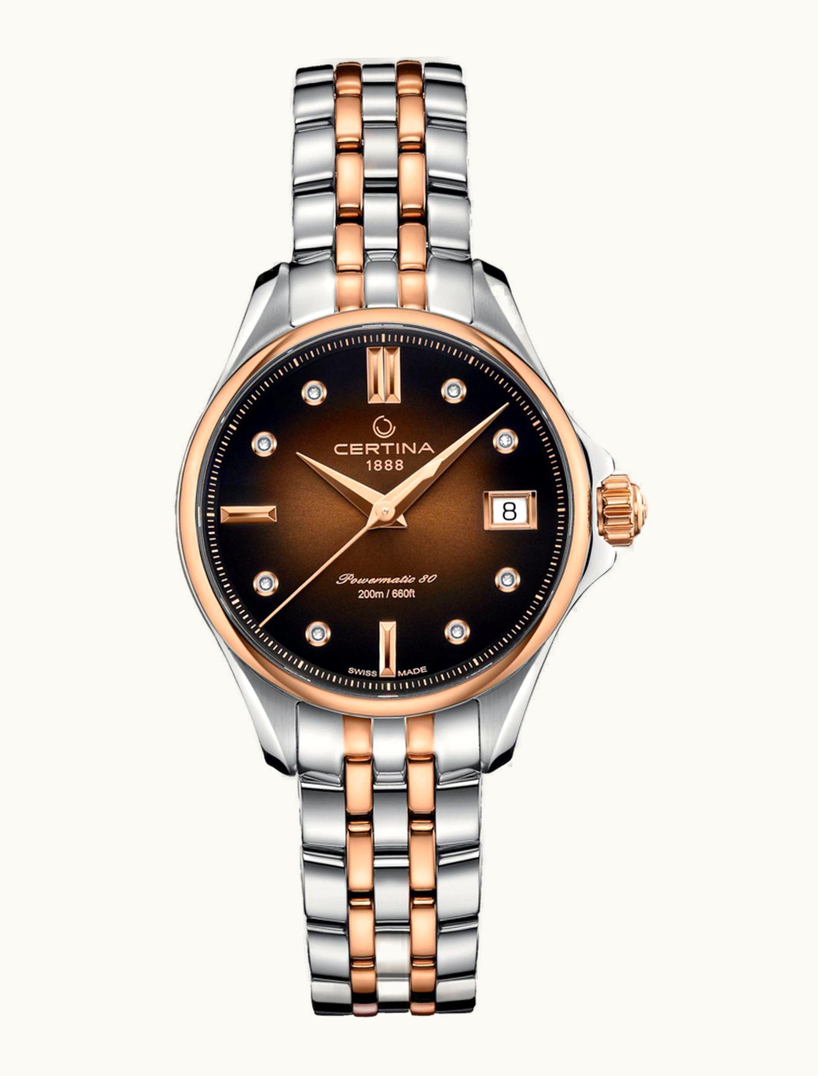 Certina DS Action 34.5 Powermatic Stainless Steel / Yelllow Gold / Brown