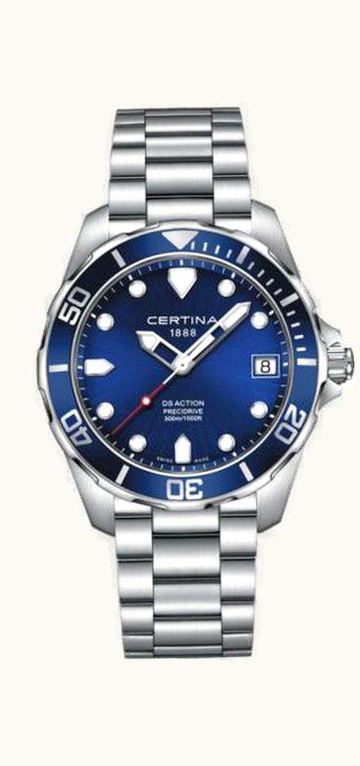 Certina DS Action Diver PreciDrive Stainless Steel / Blue / Bracelet