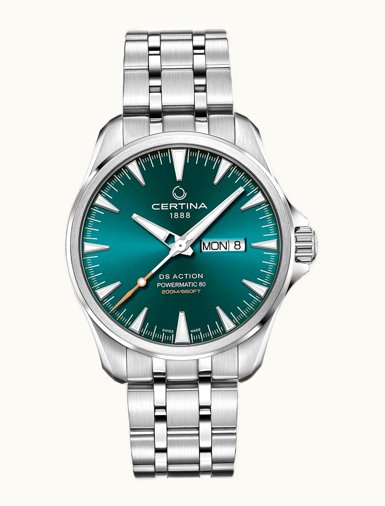 Certina DS Action Powermatic 80 Day-Date Stainless Steel / Blue / Bracelet