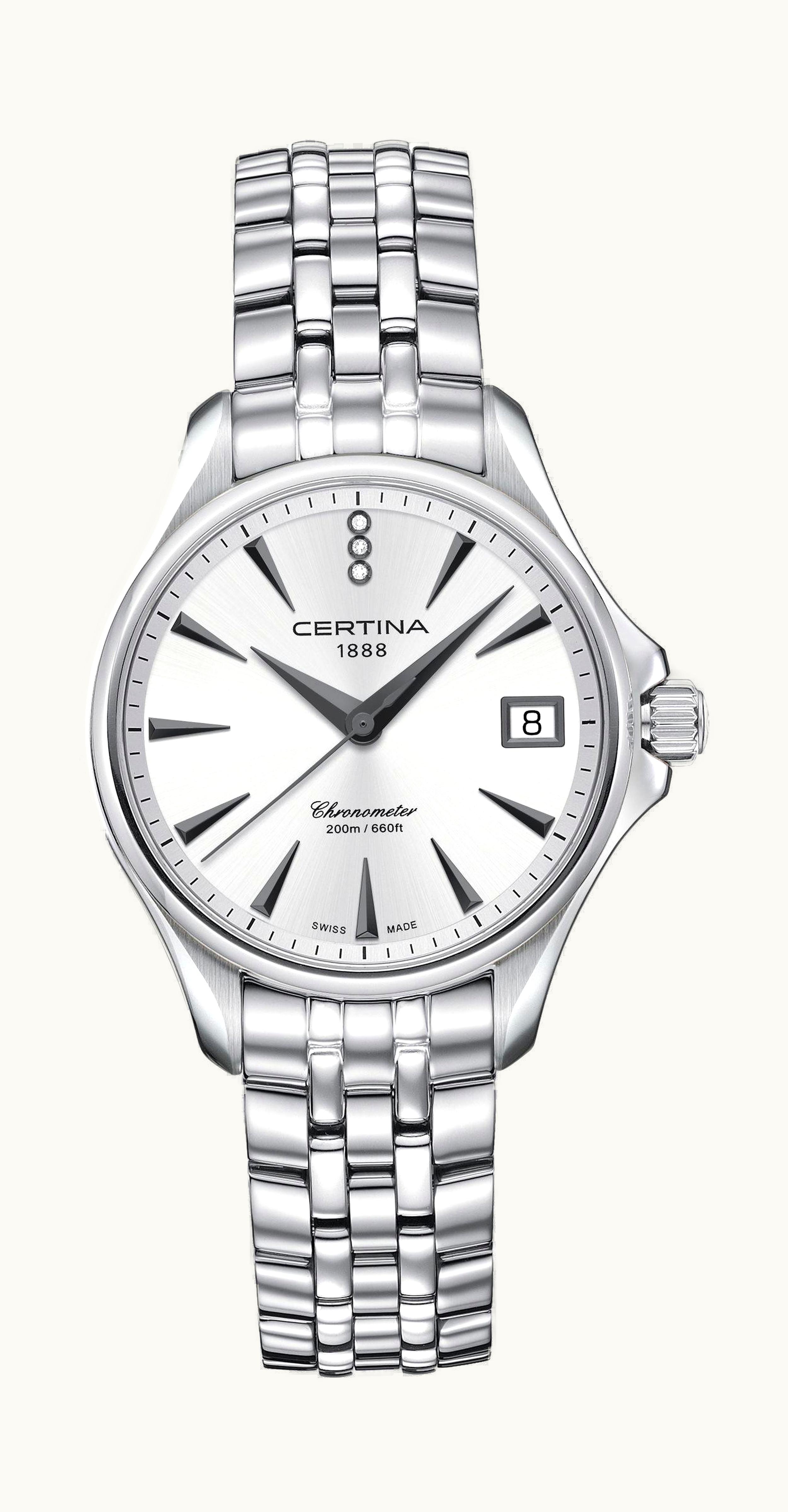 Certina DS Action Diamonds 33.8 Stainless Steel / Silver