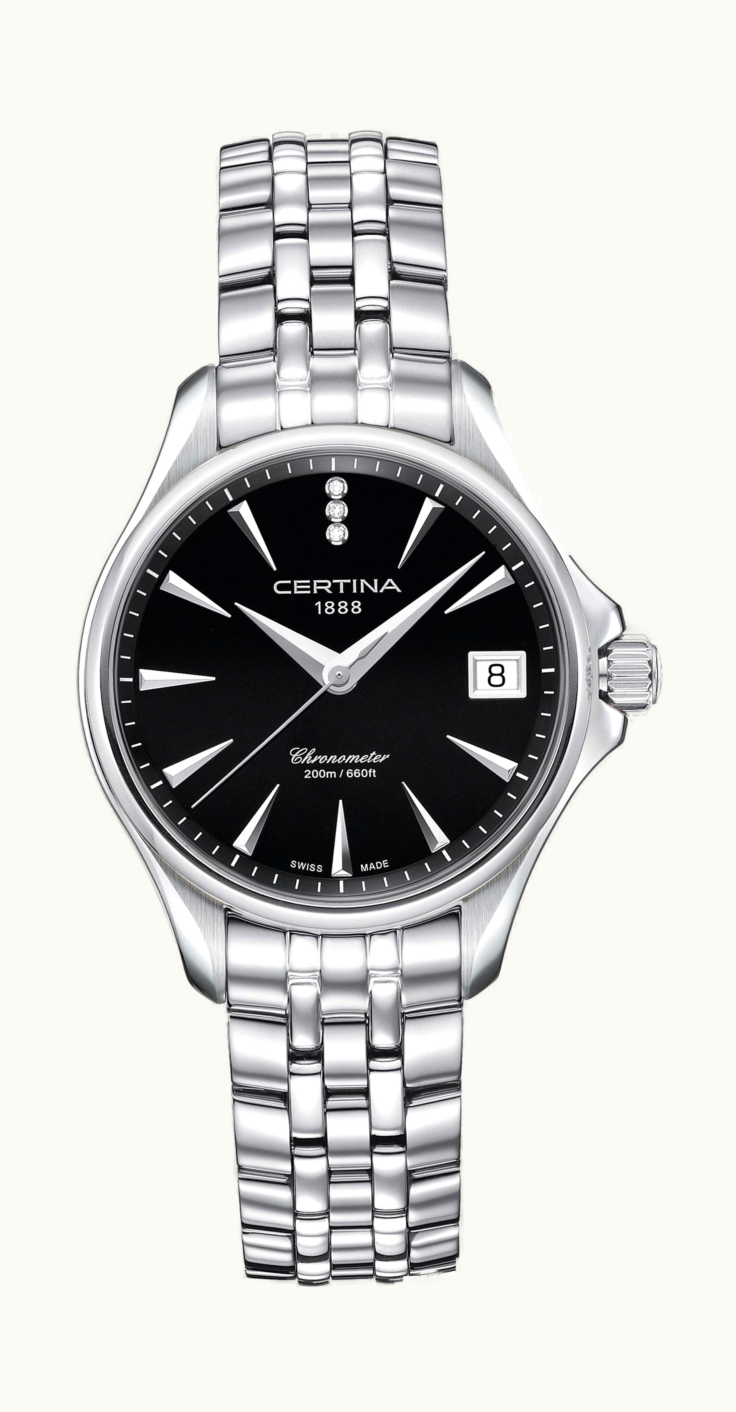 Certina DS Action Diamonds 33.8 Stainless Steel / Black