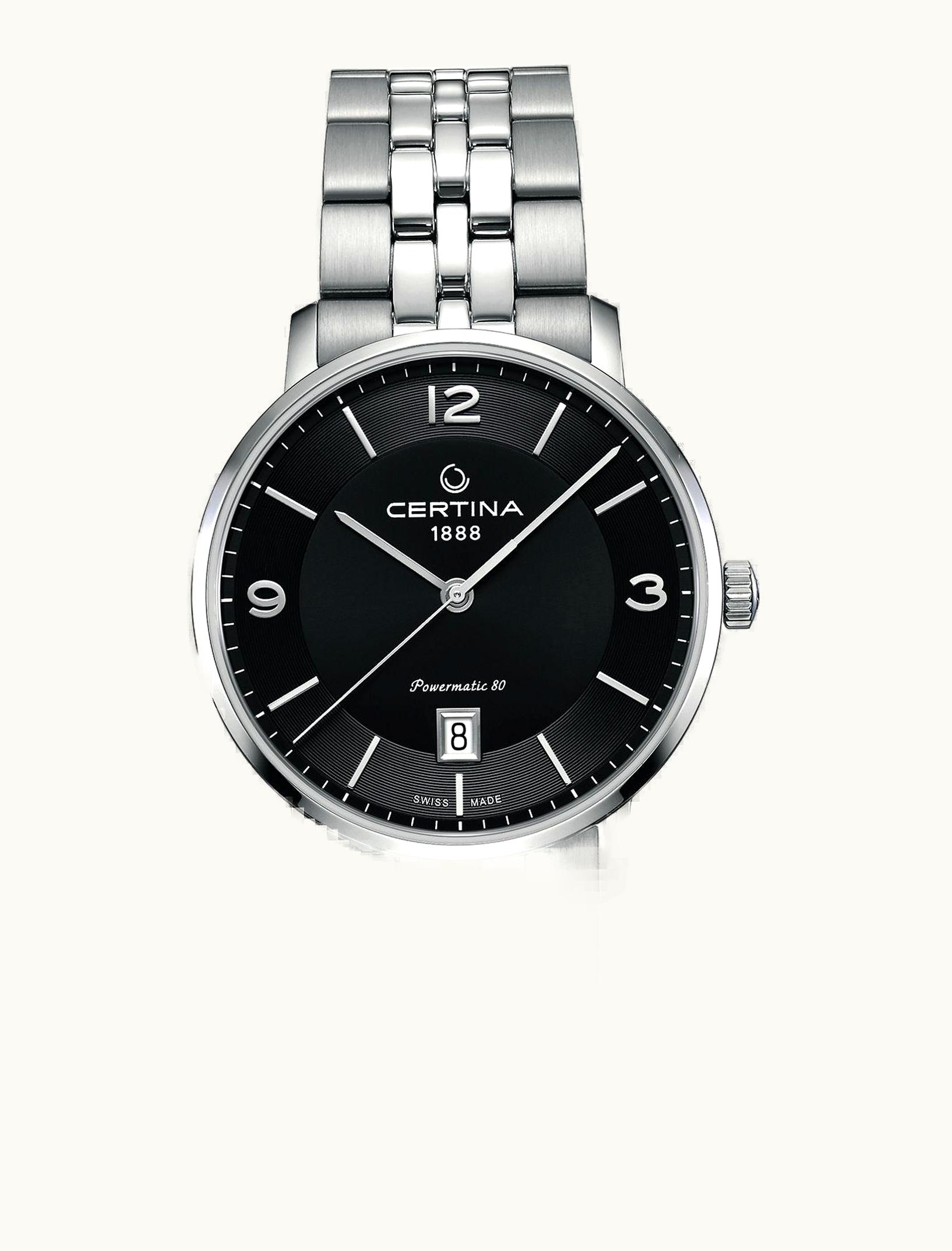 Certina DS Caimano Powermatic 80 Stainless Steel / Black / Bracelet