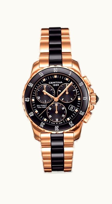 Certina DS First Lady Ceramic Chrono Rose Bracelet