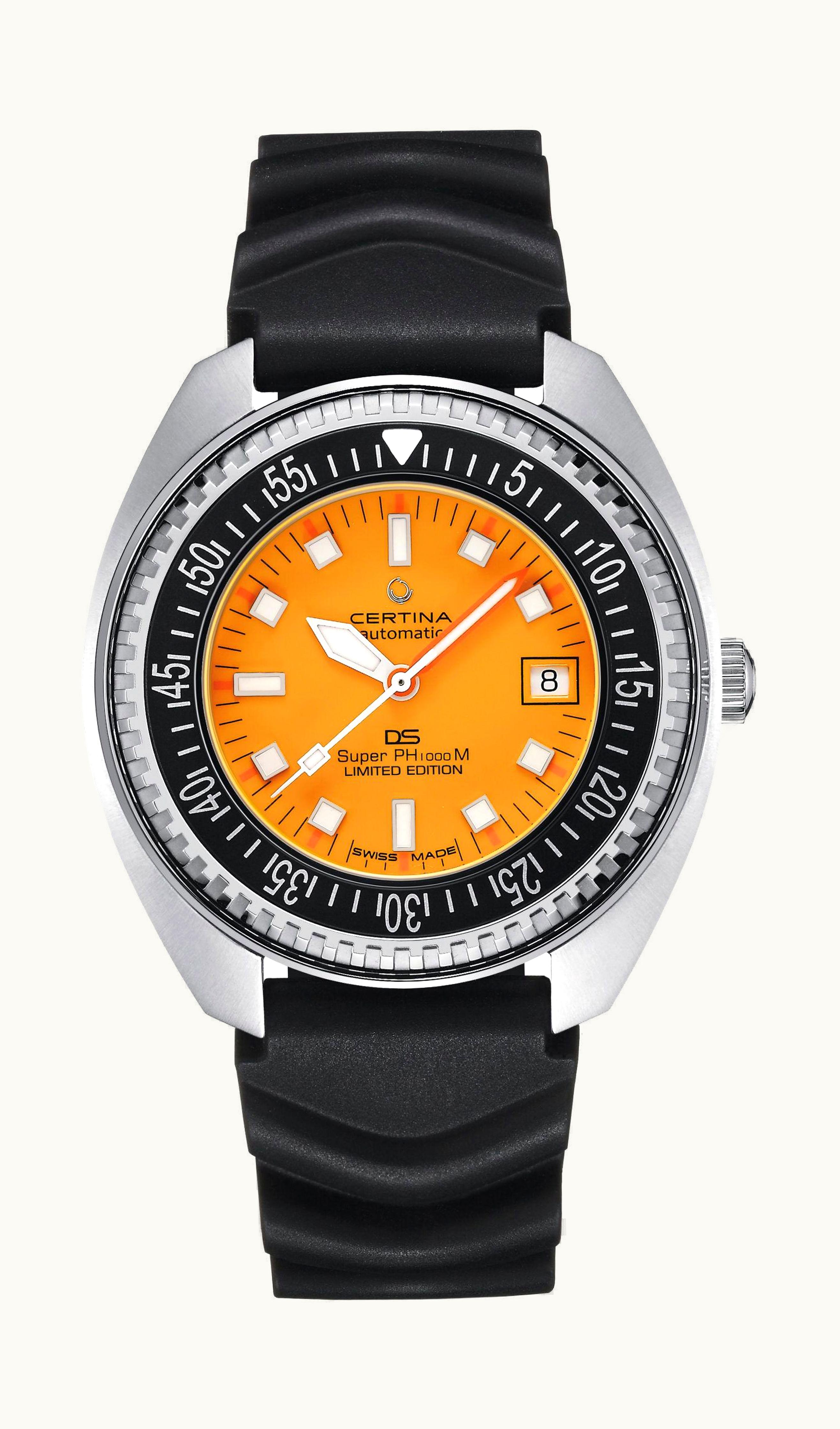 Certina DS Super PH1000M Stainless Steel / Orange / Rubber