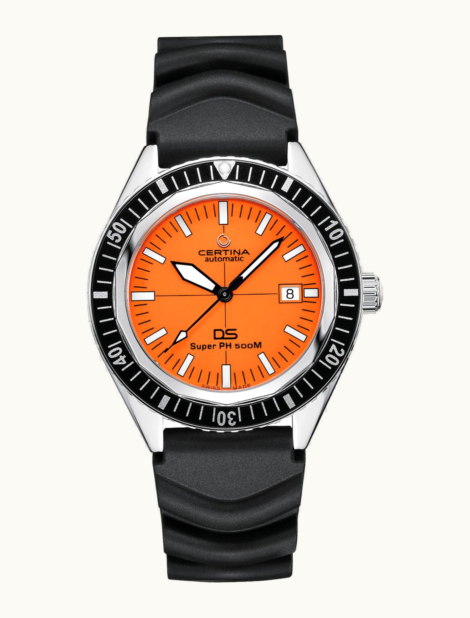 Certina DS Super PH500M Stainless Steel / Orange / Rubber