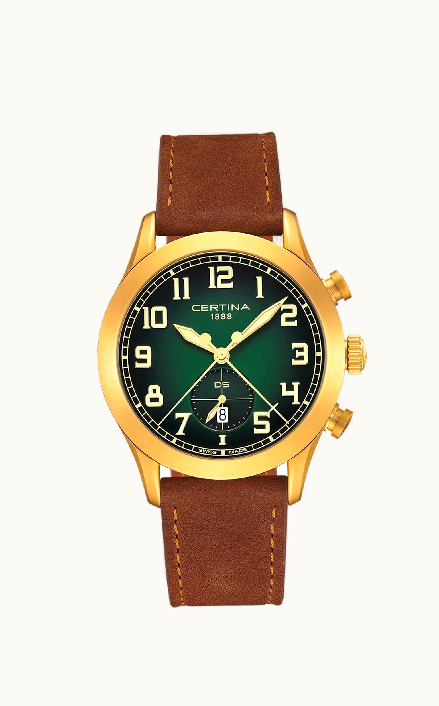 Certina DS Pilot Rose Gold / Green