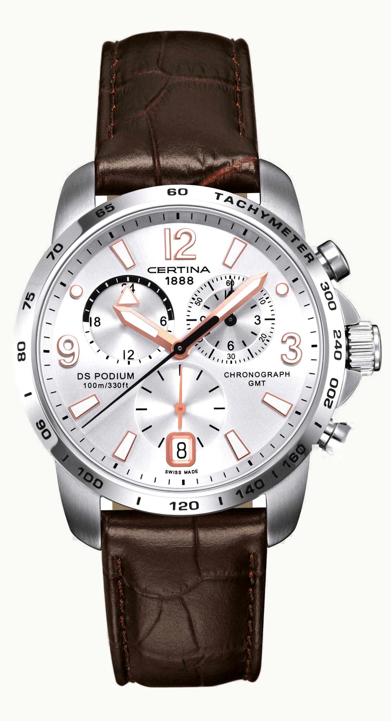 Certina DS Podium Big Size Chrono GMT Silver