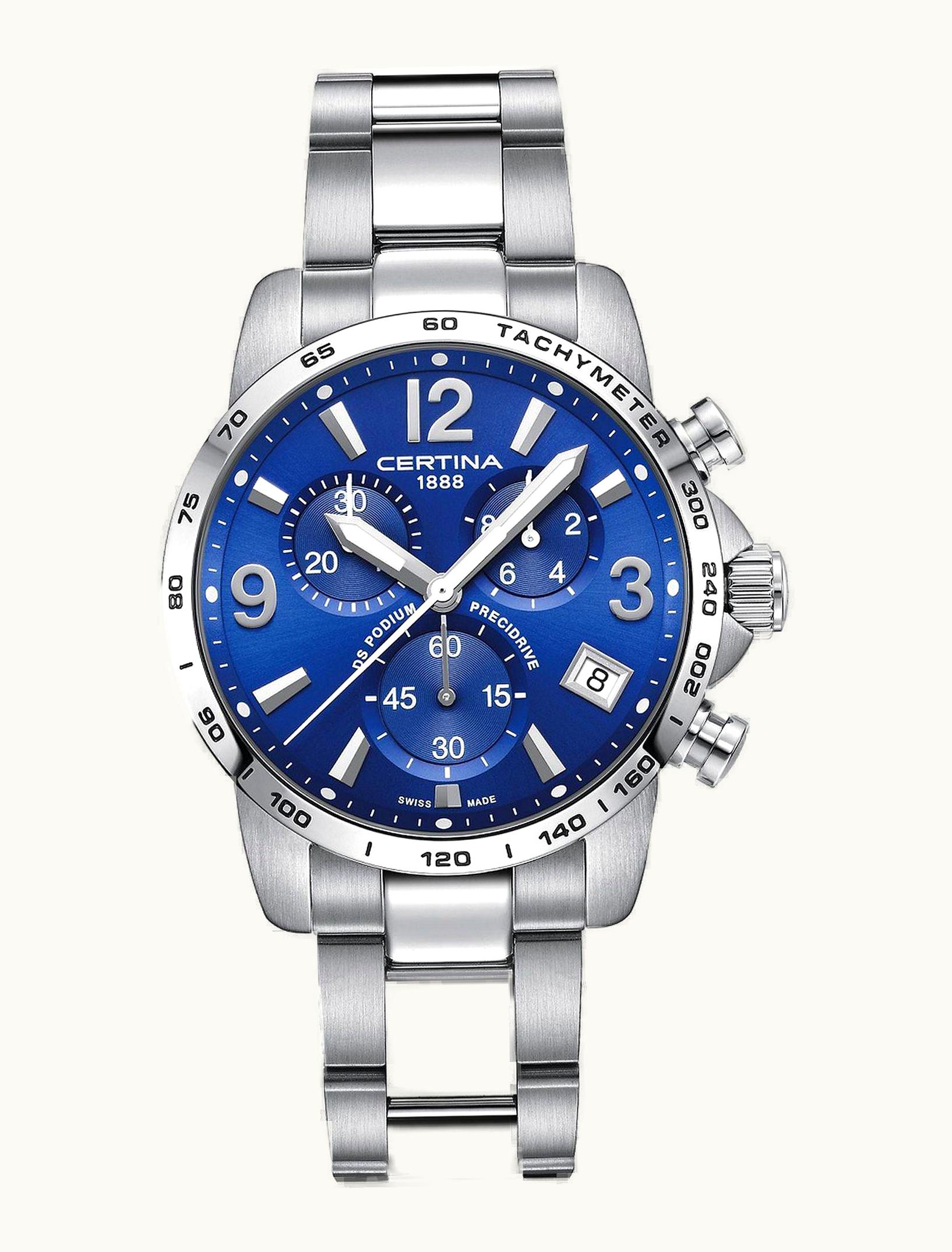 Certina DS Podium 3 Hands Blue