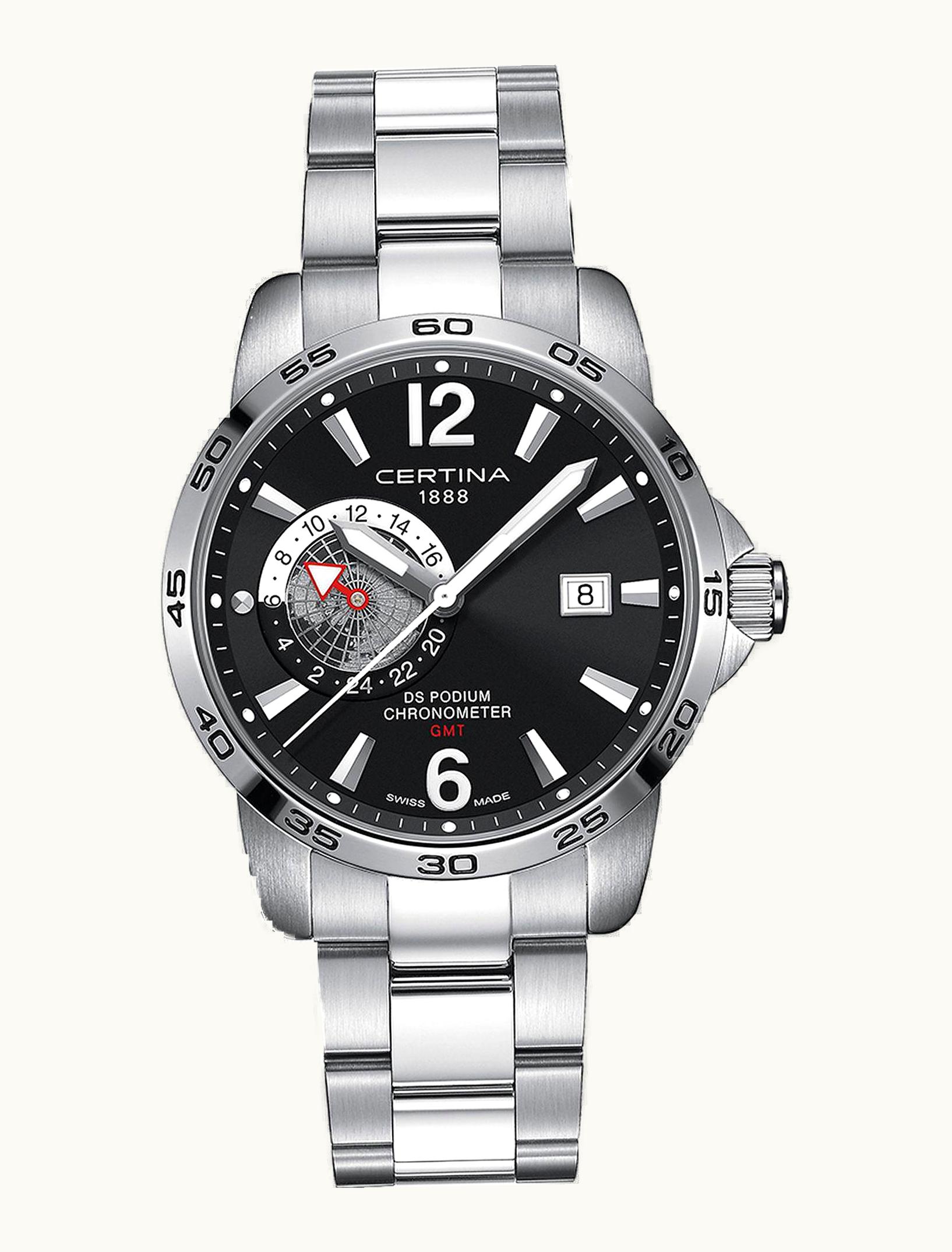 Certina DS Podium GMT Stainless Steel / Black / Bracelet