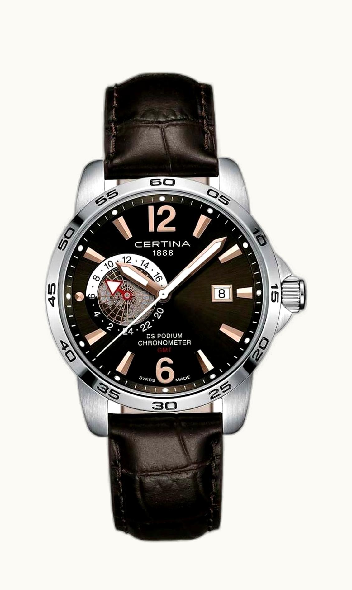 Certina DS Podium GMT Stainless Steel / Brown