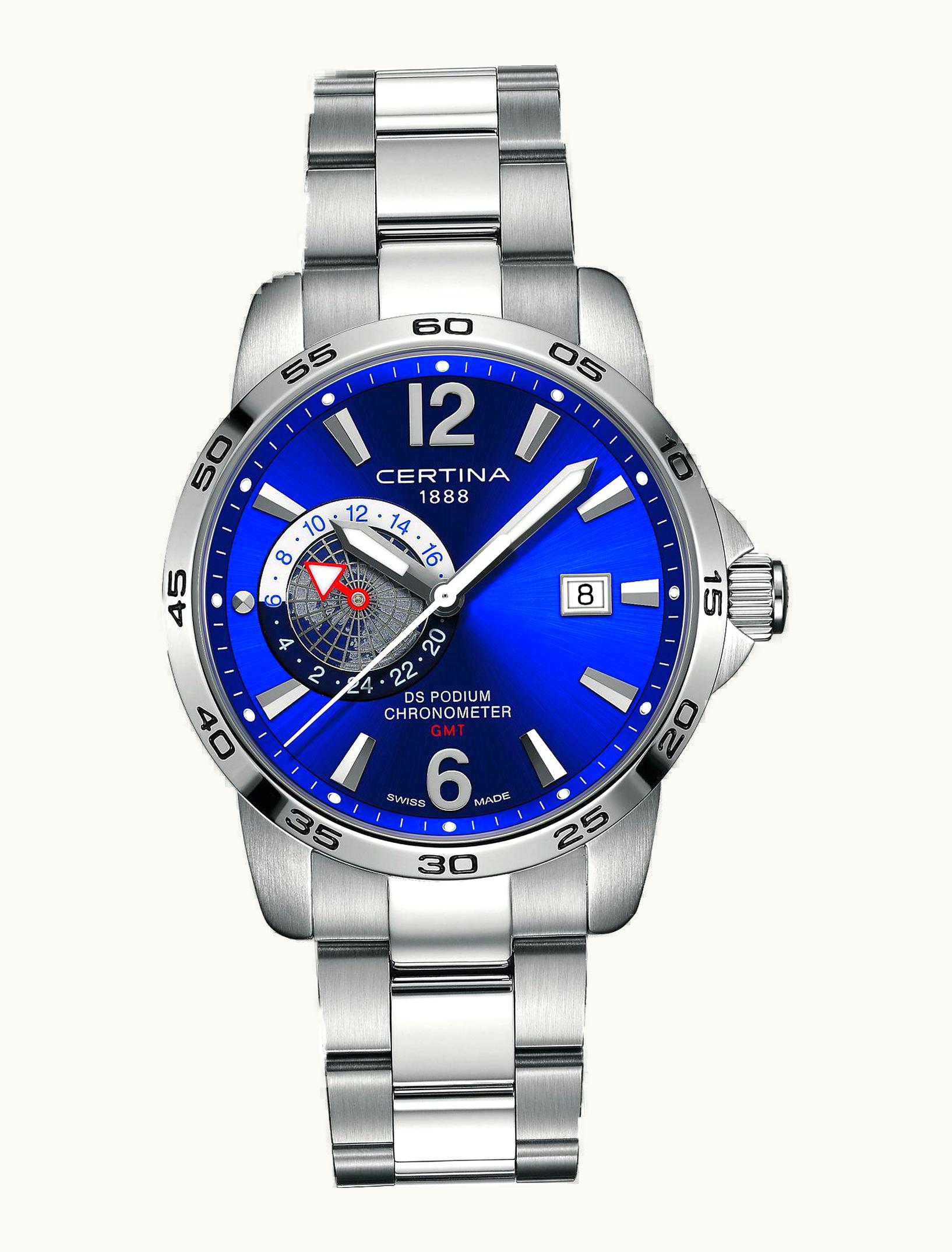 Certina DS Podium GMT Stainless Steel / Blue / Bracelet