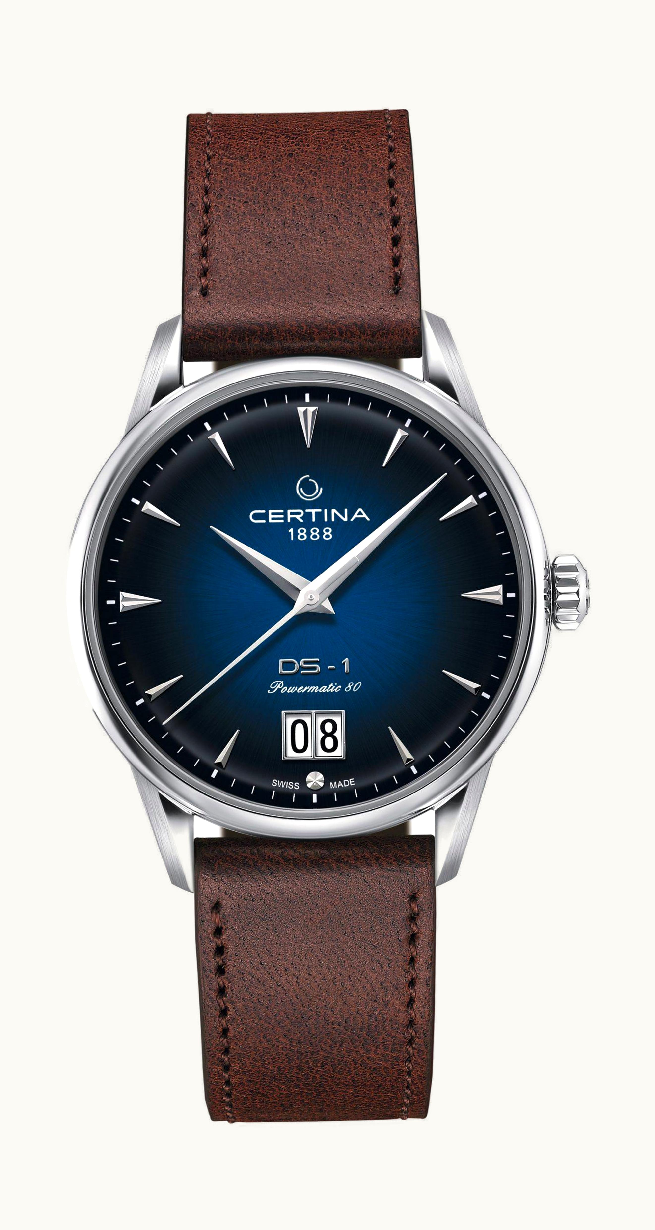 Certina DS-1 Big Date Powermatic 80 Stainless Steel / Blue