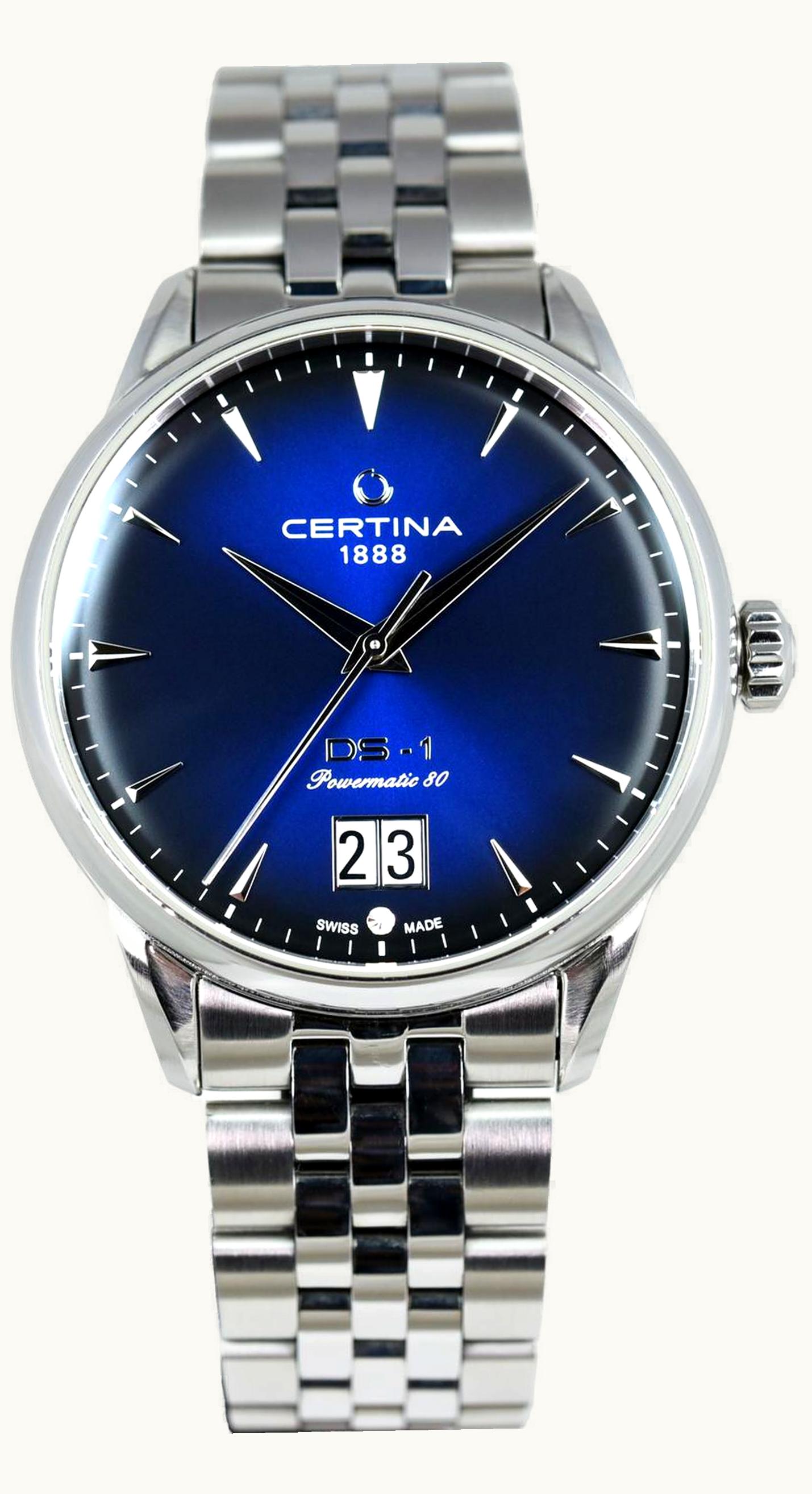 Certina DS-1 Big Date Powermatic 80 Stainless Steel / Blue / Bracelet