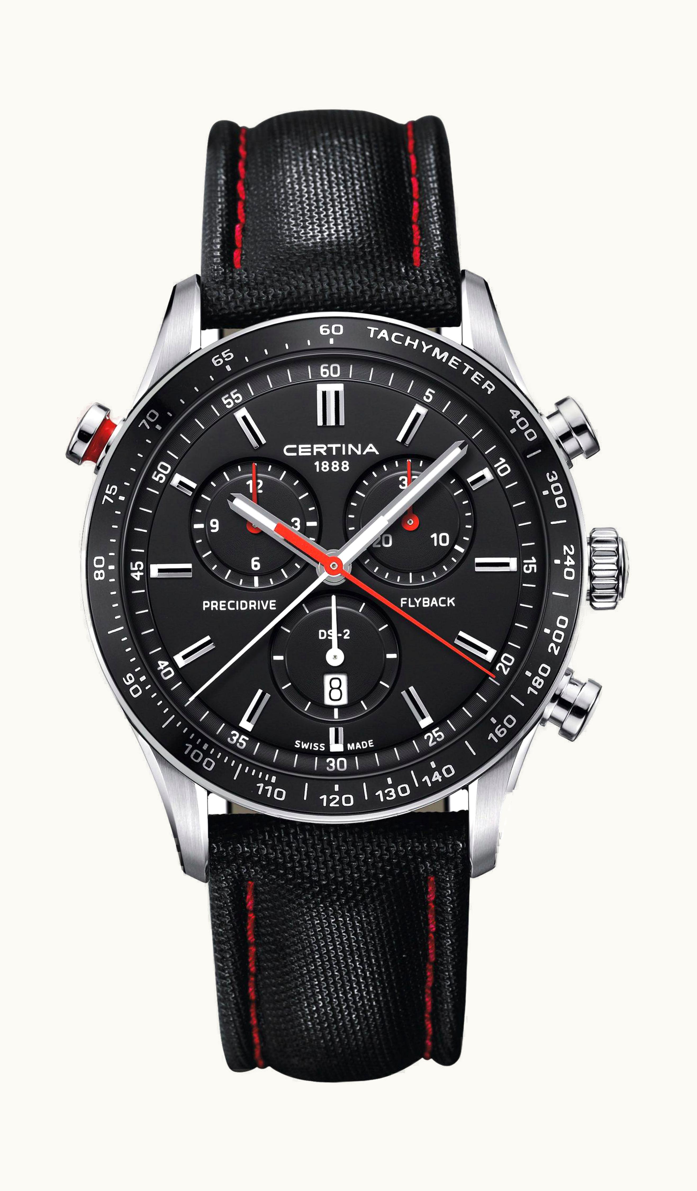 Certina DS-2 Chronograph Flyback Stainless Steel / Black / Strap