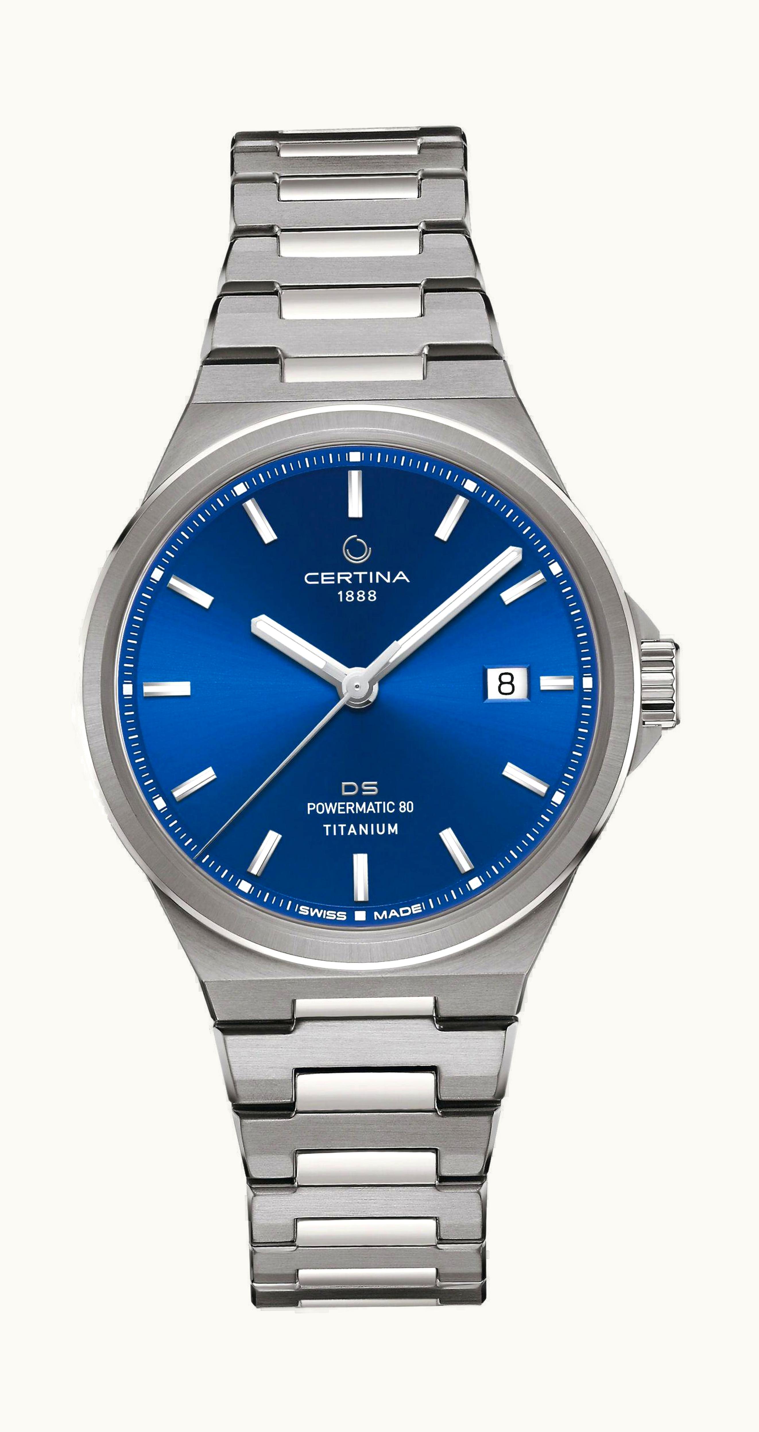 Certina DS-7 Powermatic 80 Titanium / Blue / Bracelet
