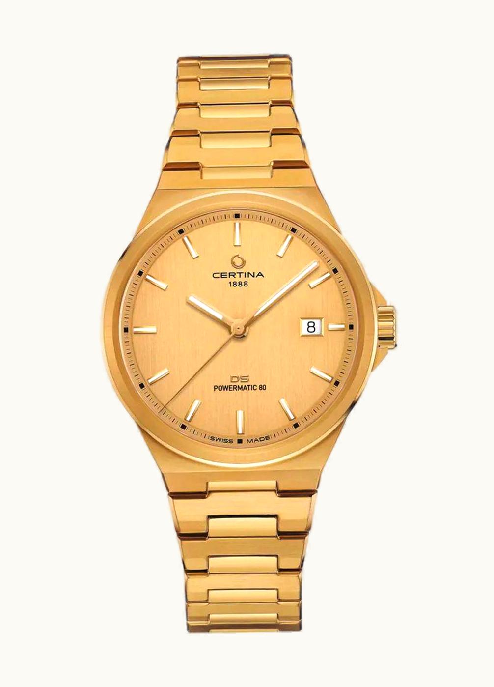 Certina DS-7 Powermatic 80 Yellow Gold / Champagne / Bracelet