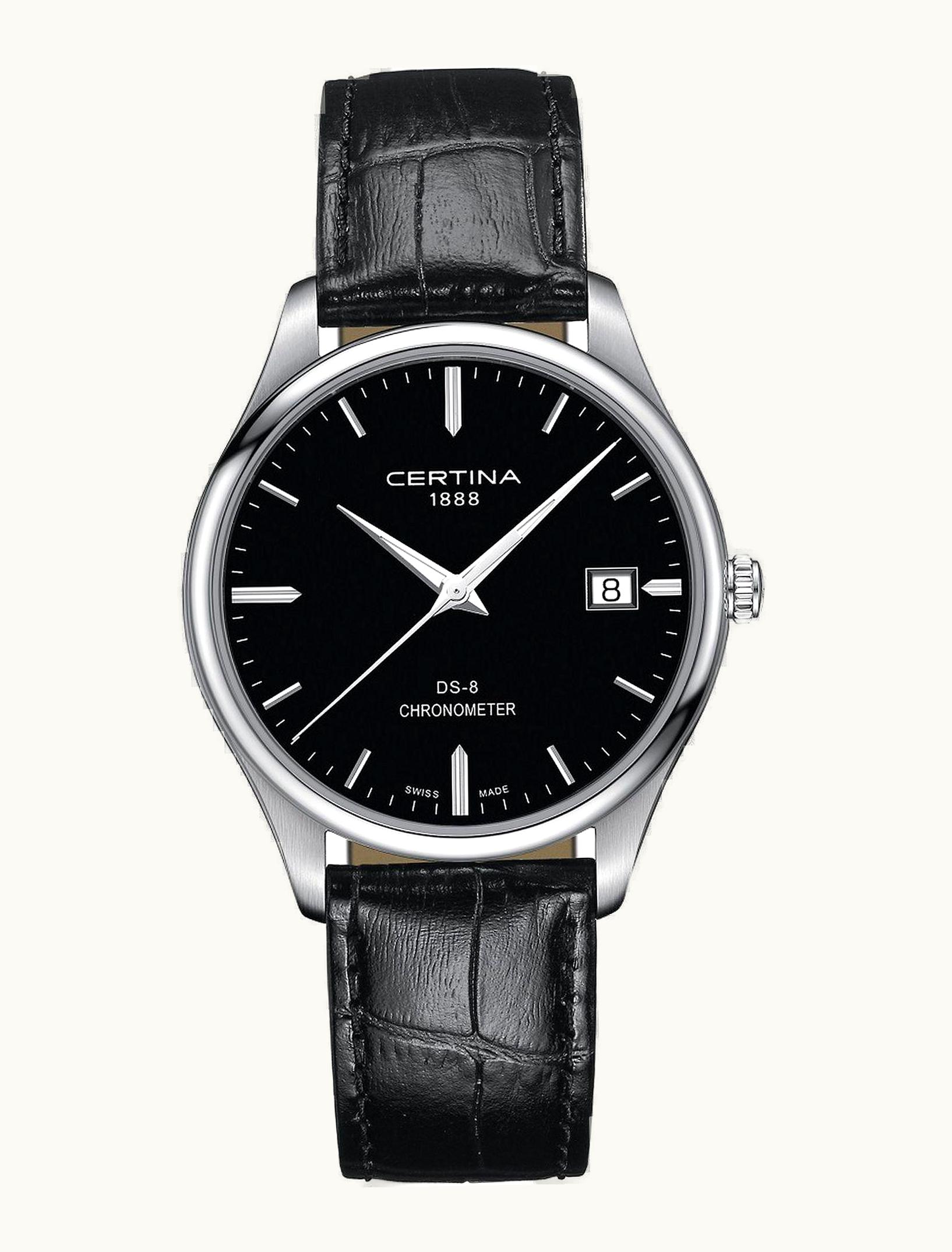 Certina DS-8 Chronometer Stainless Steel / Black / Strap