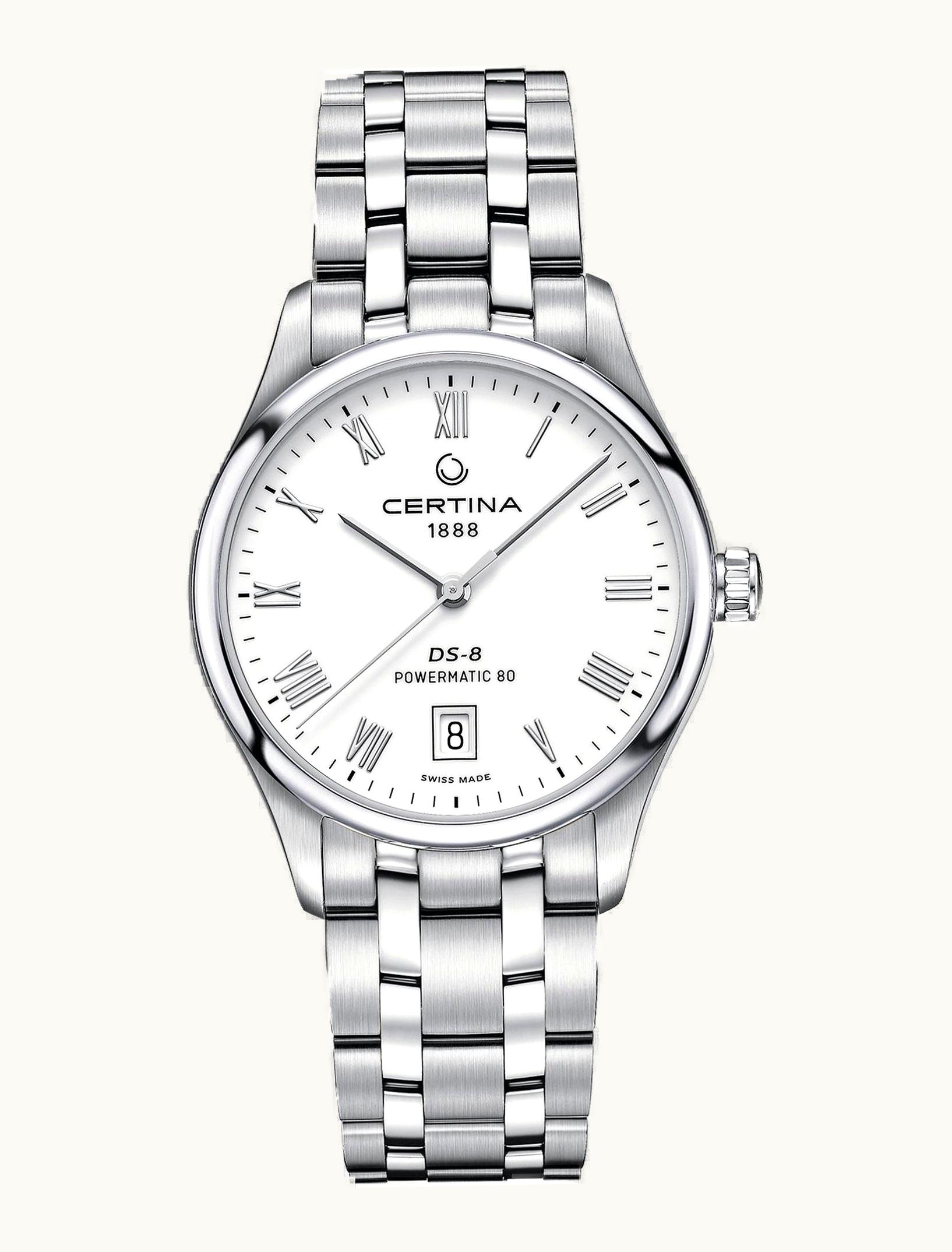 Certina DS-8 Powermatic Stainless Steel / White / Bracelet