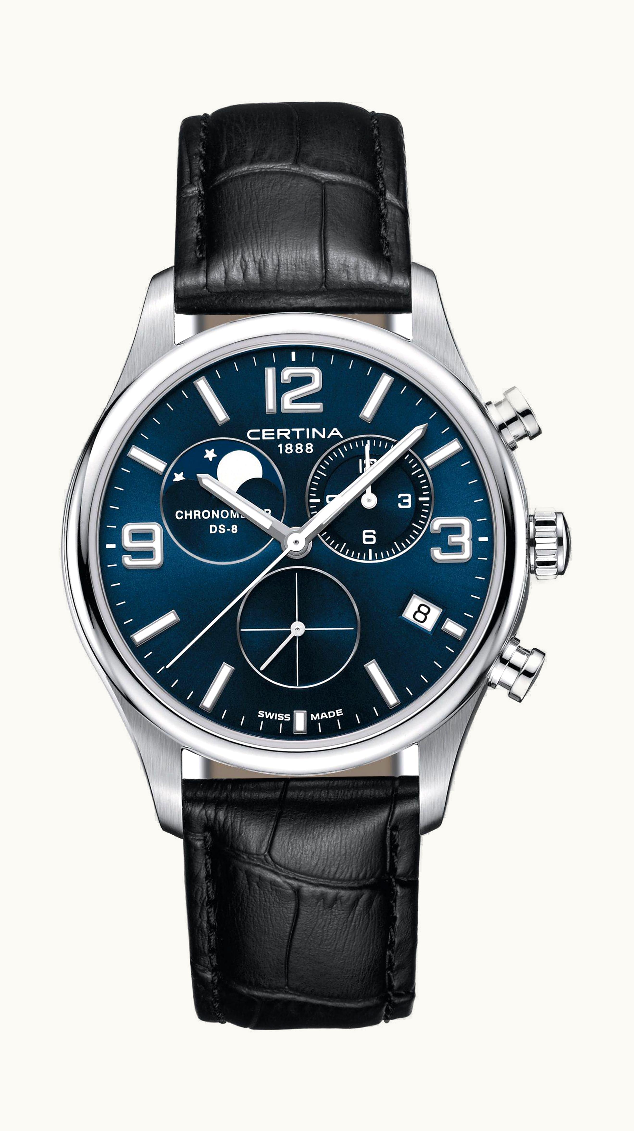 Certina DS-8 Moon Phase Stainless Steel / Silver