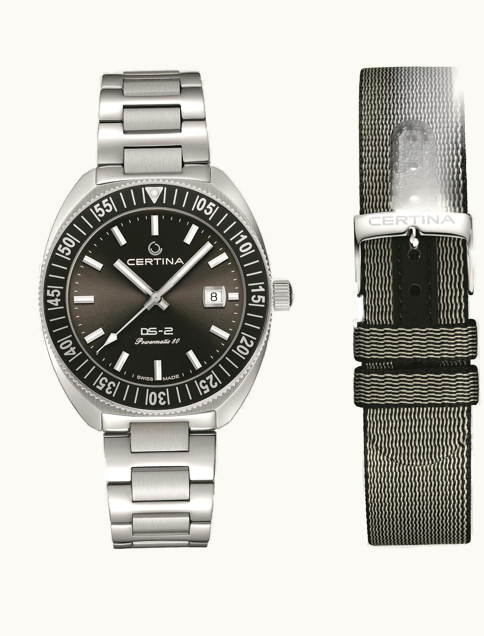 Certina DS-2 Turning Bezel Powermatic 80 Stainless Steel / Grey / Bracelet