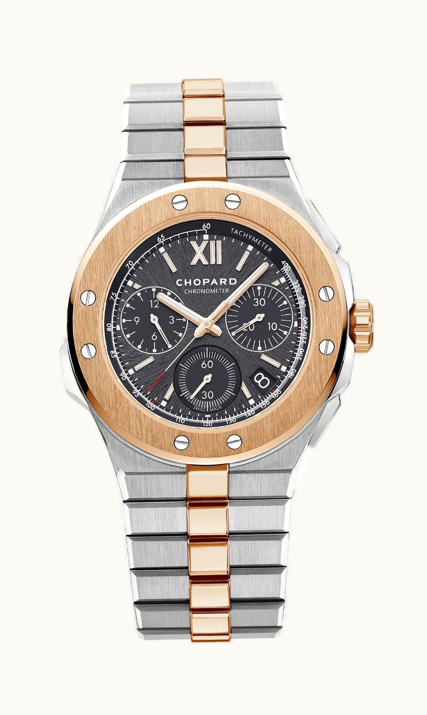 Chopard Alpine Eagle XL Chronograph Stainless Steel - Rose Gold / Black / Bracelet